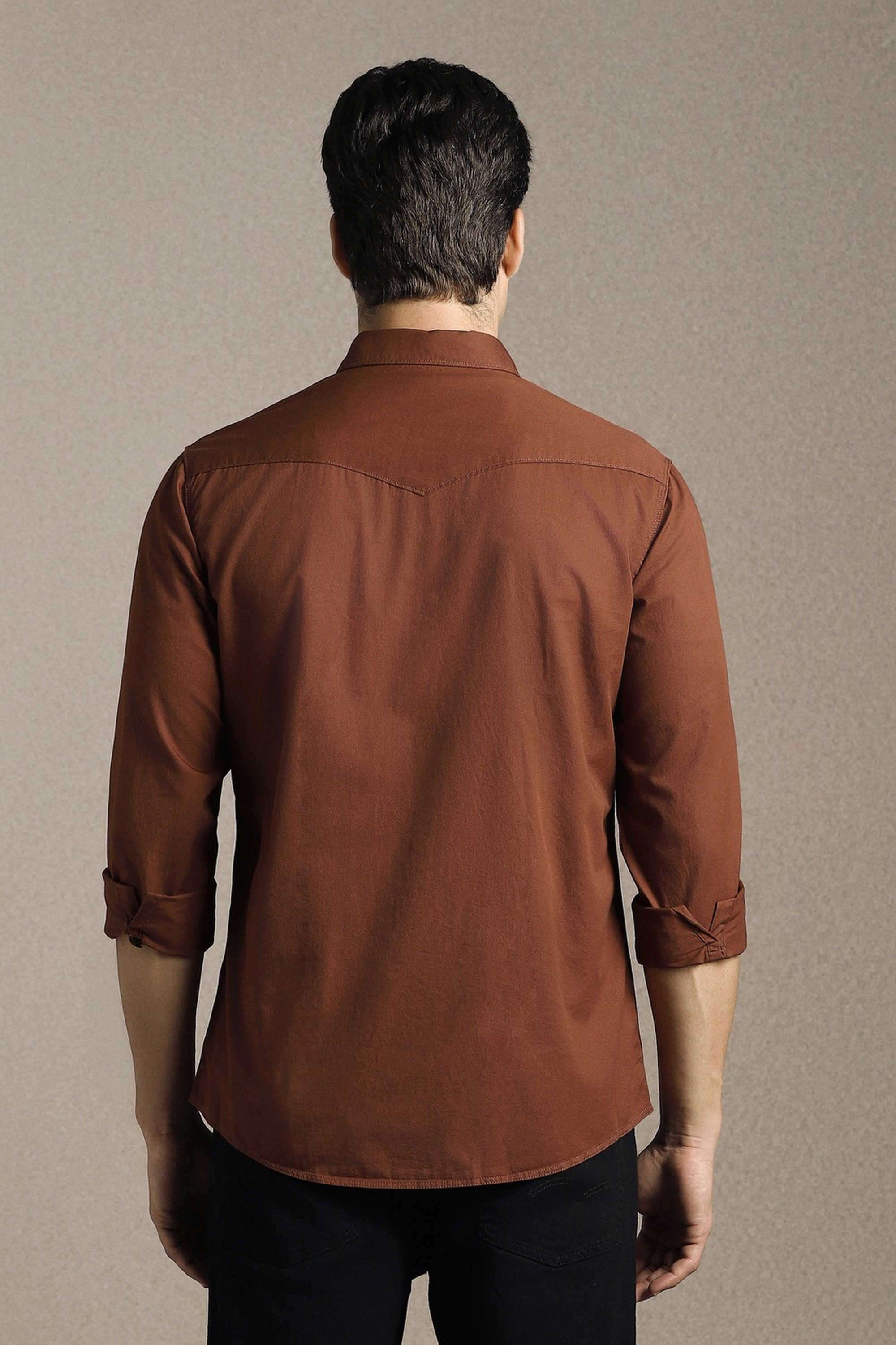 Solid-Cotton-Slim-Fit-Men-Casual-Wear-Shirt