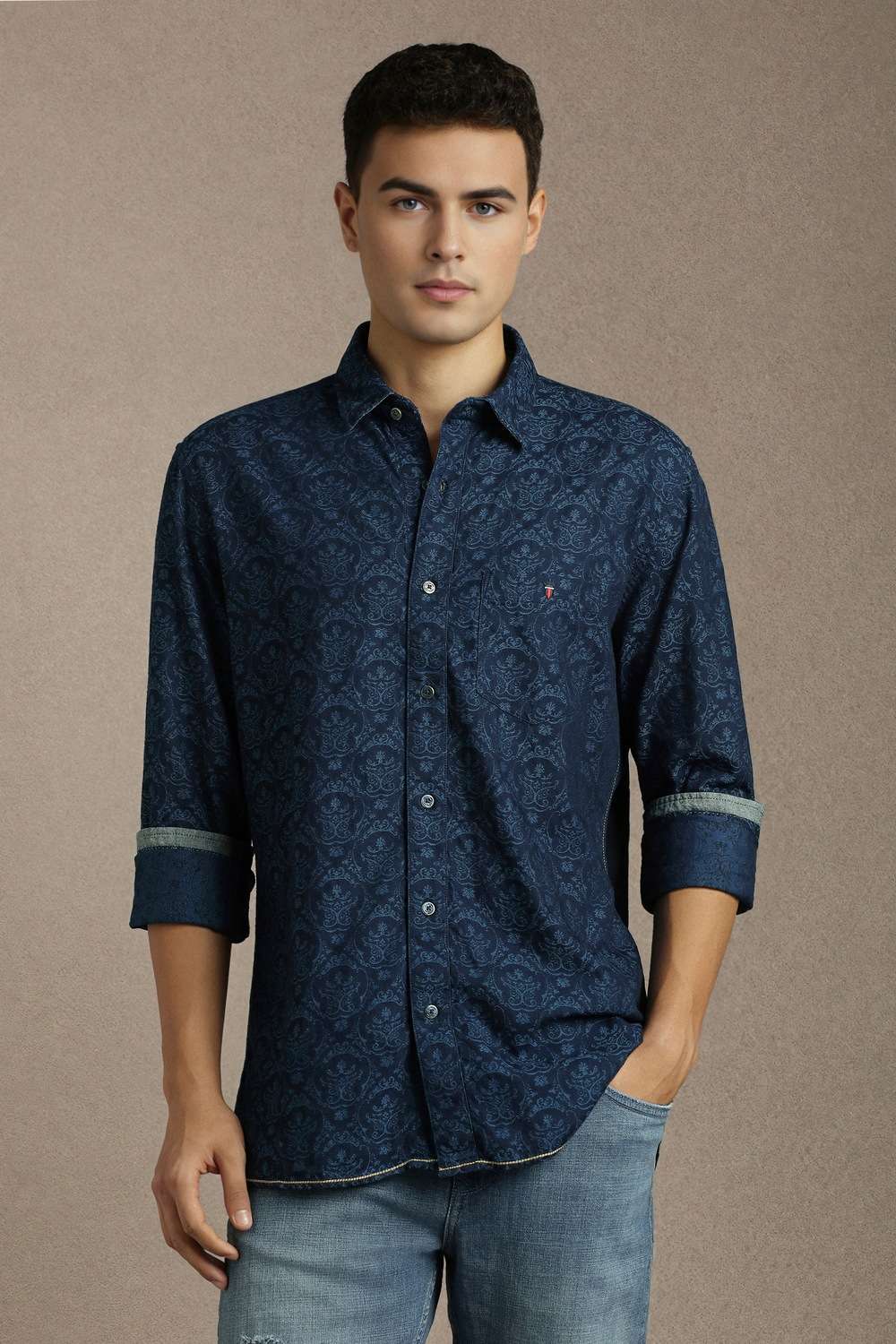 Textured-Cotton-Slim-Fit-Men-s-Casual-Shirt