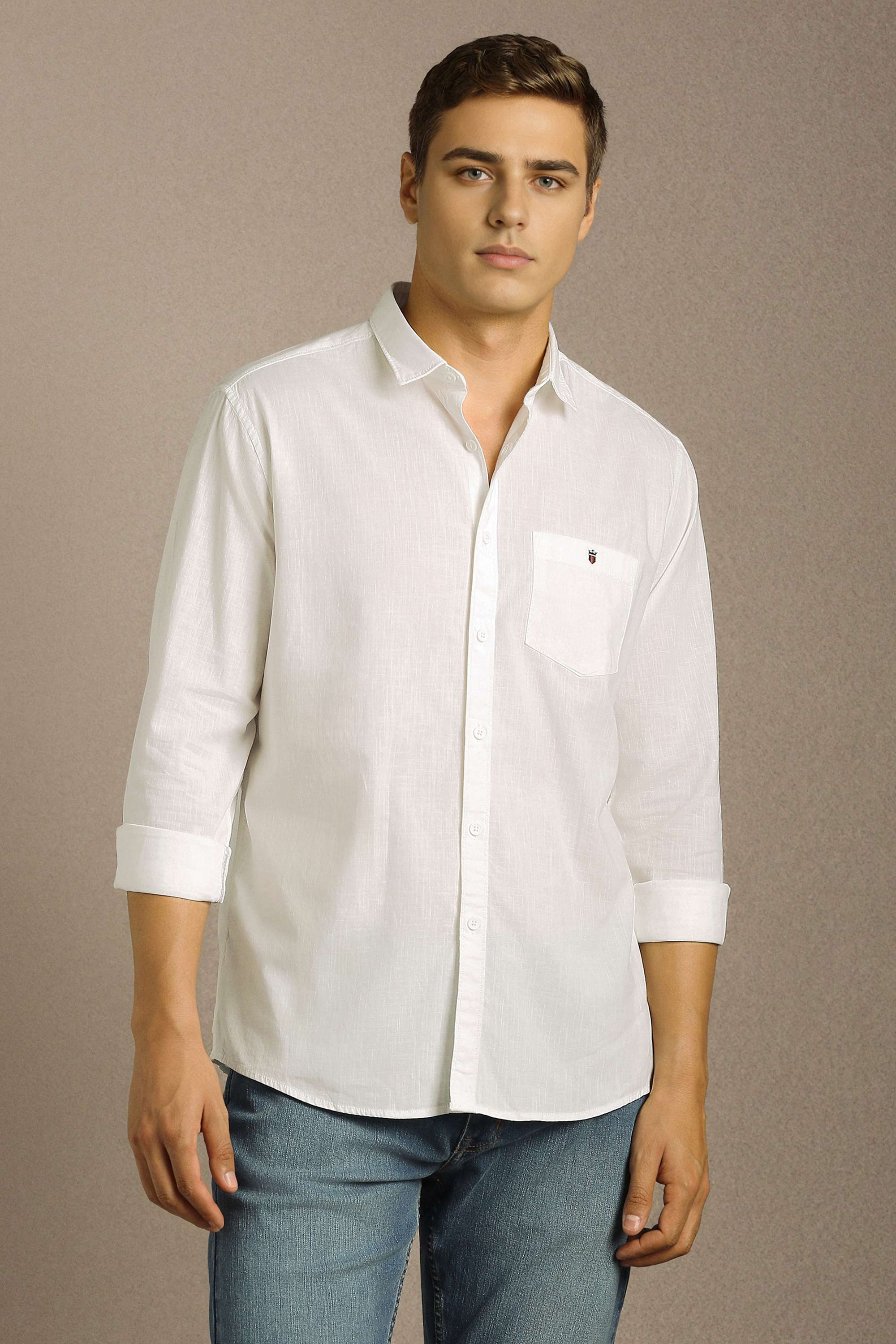 Solid-Cotton-Slim-Fit-Men-s-Casual-Shirt
