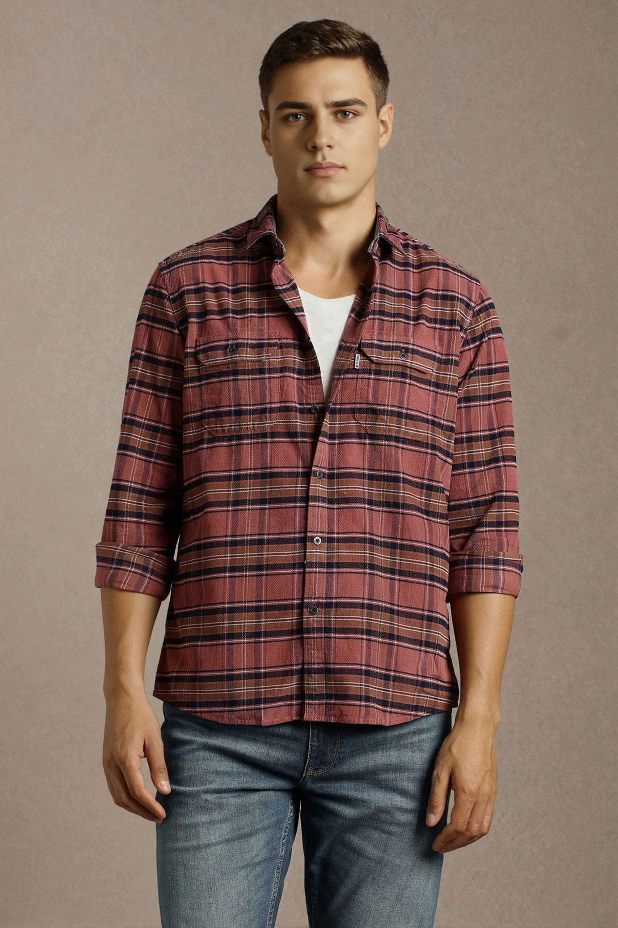 Solid-Cotton-Slim-Fit-Men-Casual-Wear-Shirt