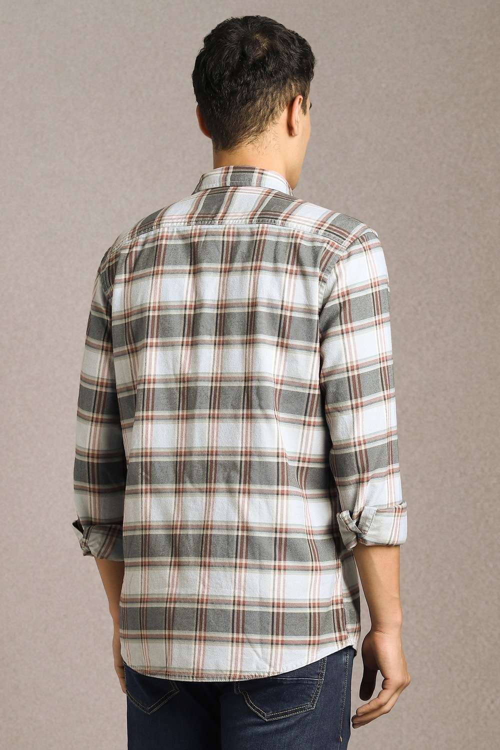 Checks-Cotton-Blend-Slim-Fit-Men-s-Casual-Shirt