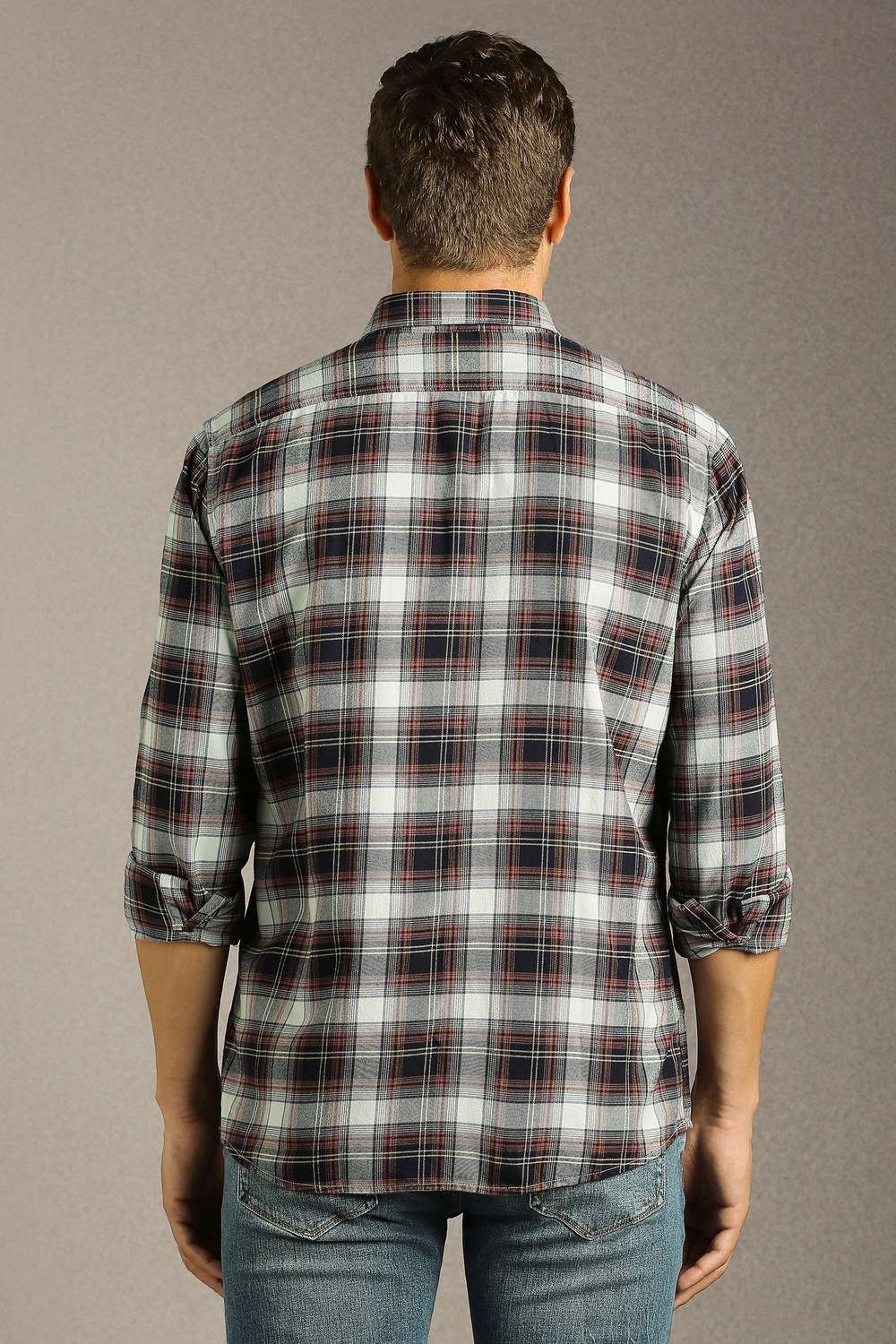 Checks-Cotton-Blend-Slim-Fit-Men-s-Casual-Shirt