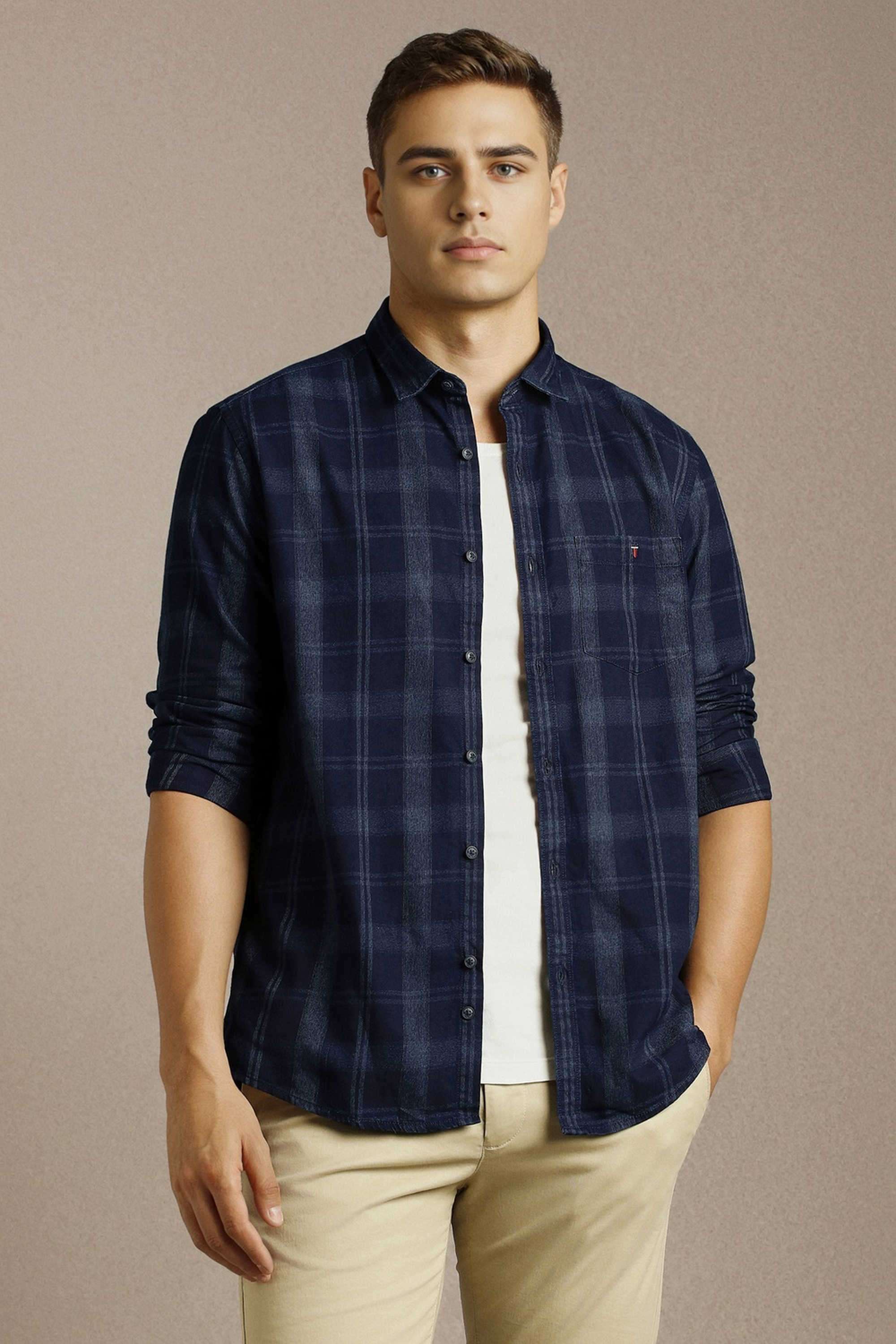Solid-Cotton-Slim-Fit-Men-Casual-Wear-Shirt