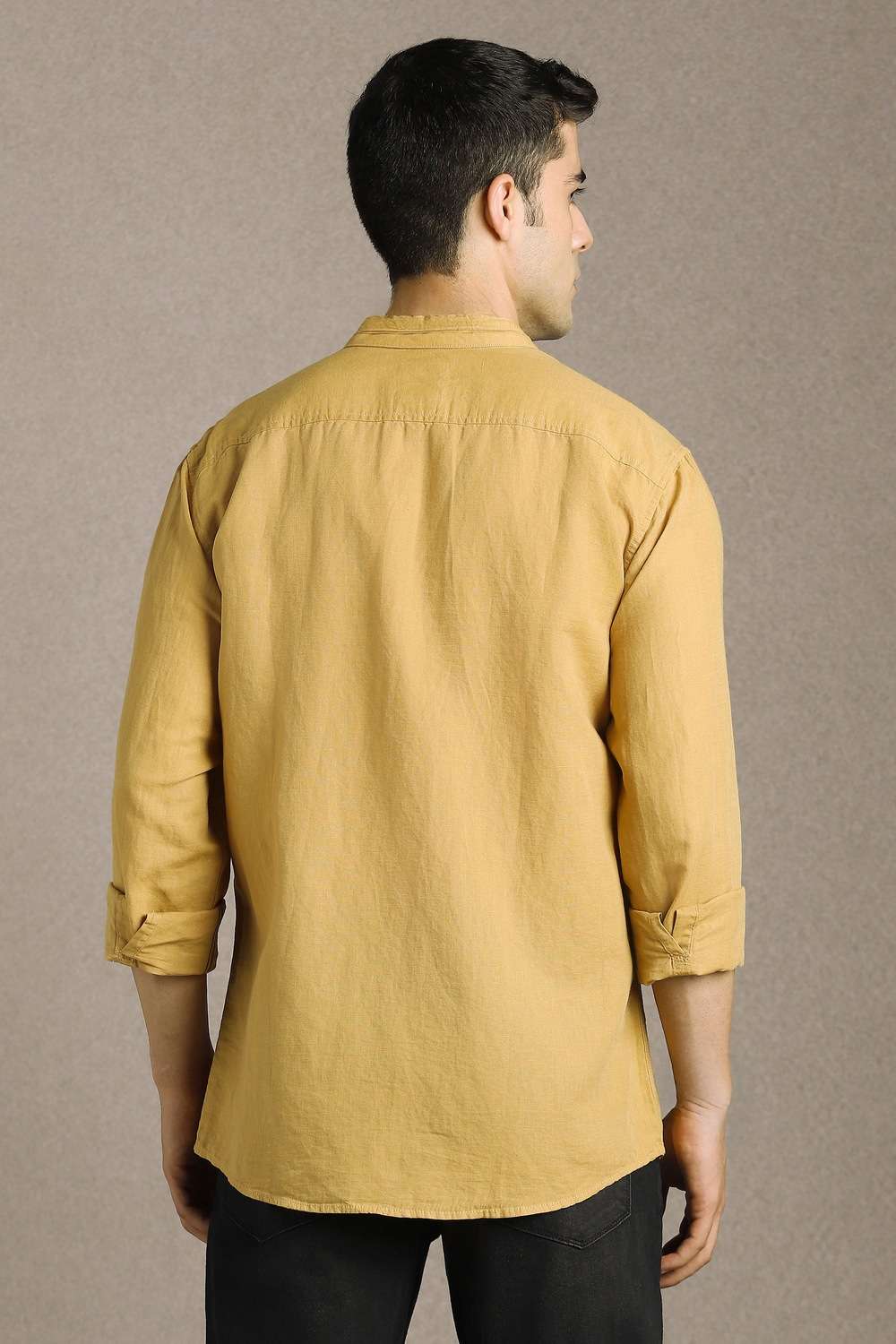 Solid-Cotton-Blend-Slim-Fit-Men-s-Casual-Wear-Shirt