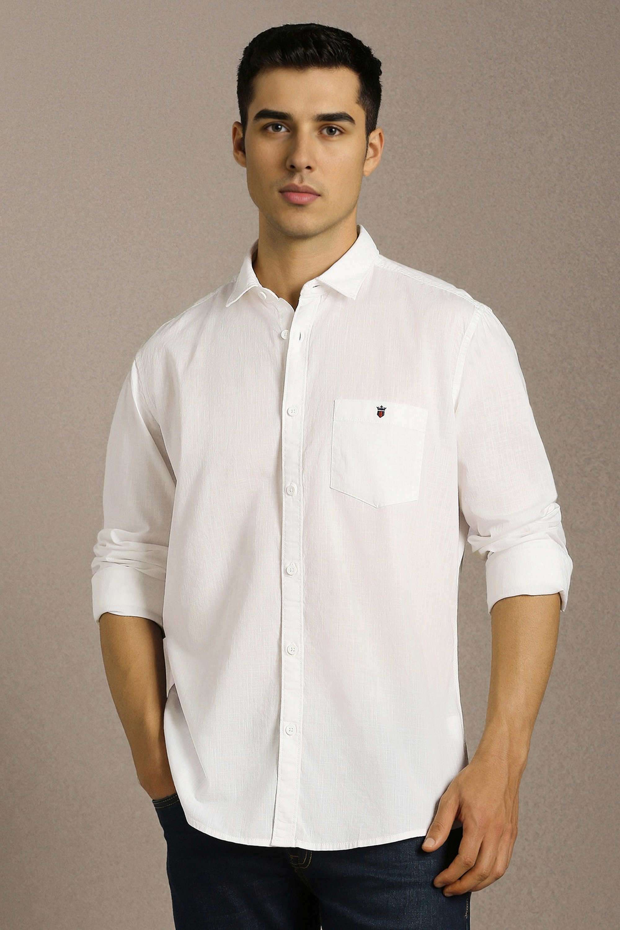 Solid-Cotton-Slim-Fit-Men-s-Casual-Shirt