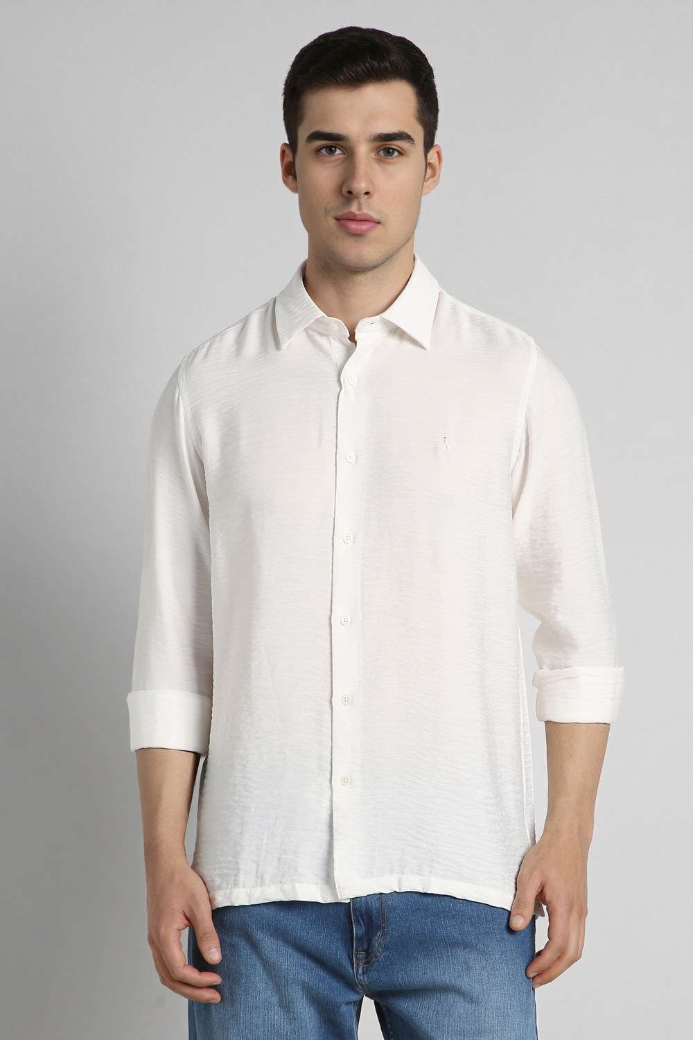 Solid-Rayon-Slim-Fit-Men-s-Casual-Shirt
