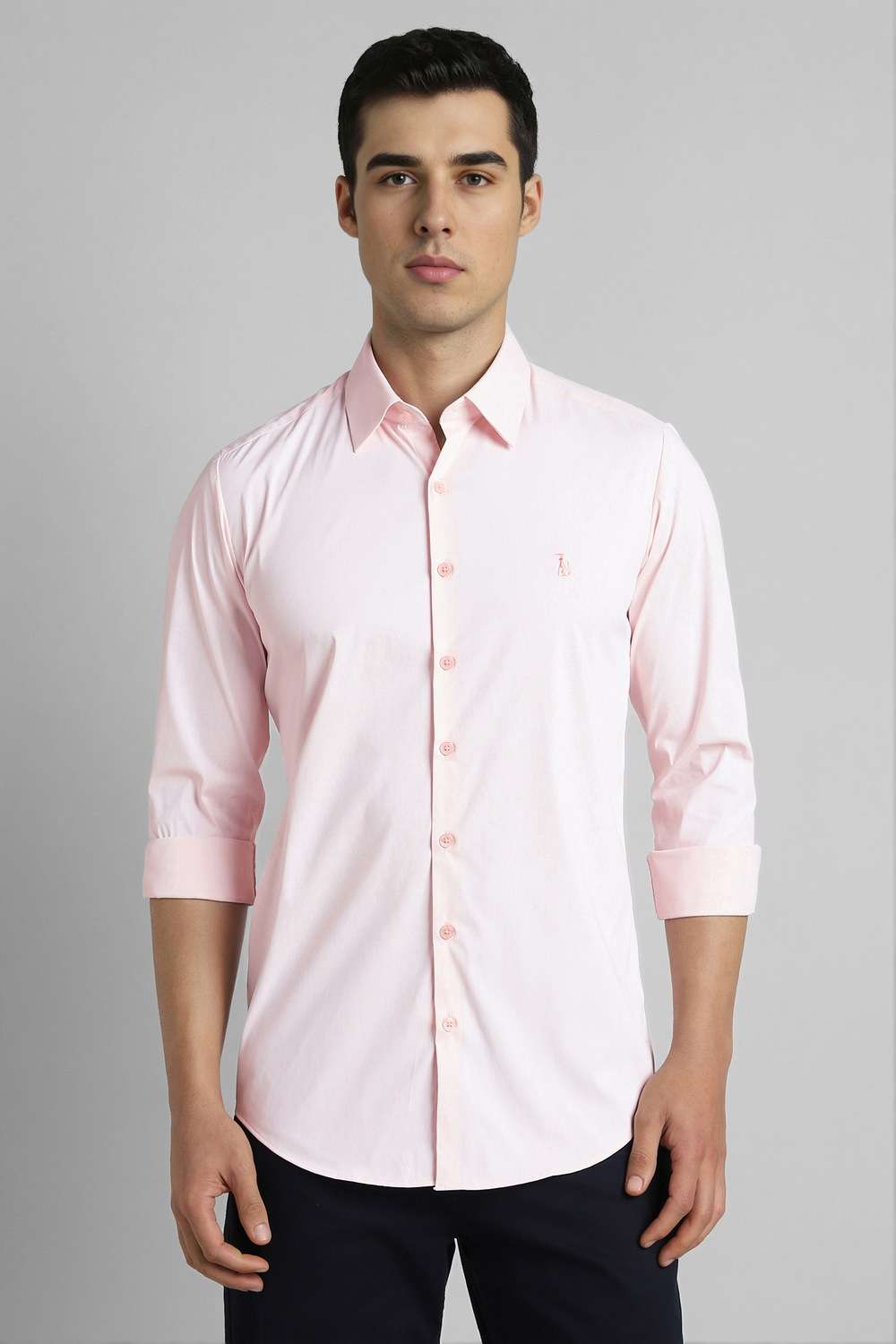 Solid-Polyester-Slim-Fit-Men-Shirt