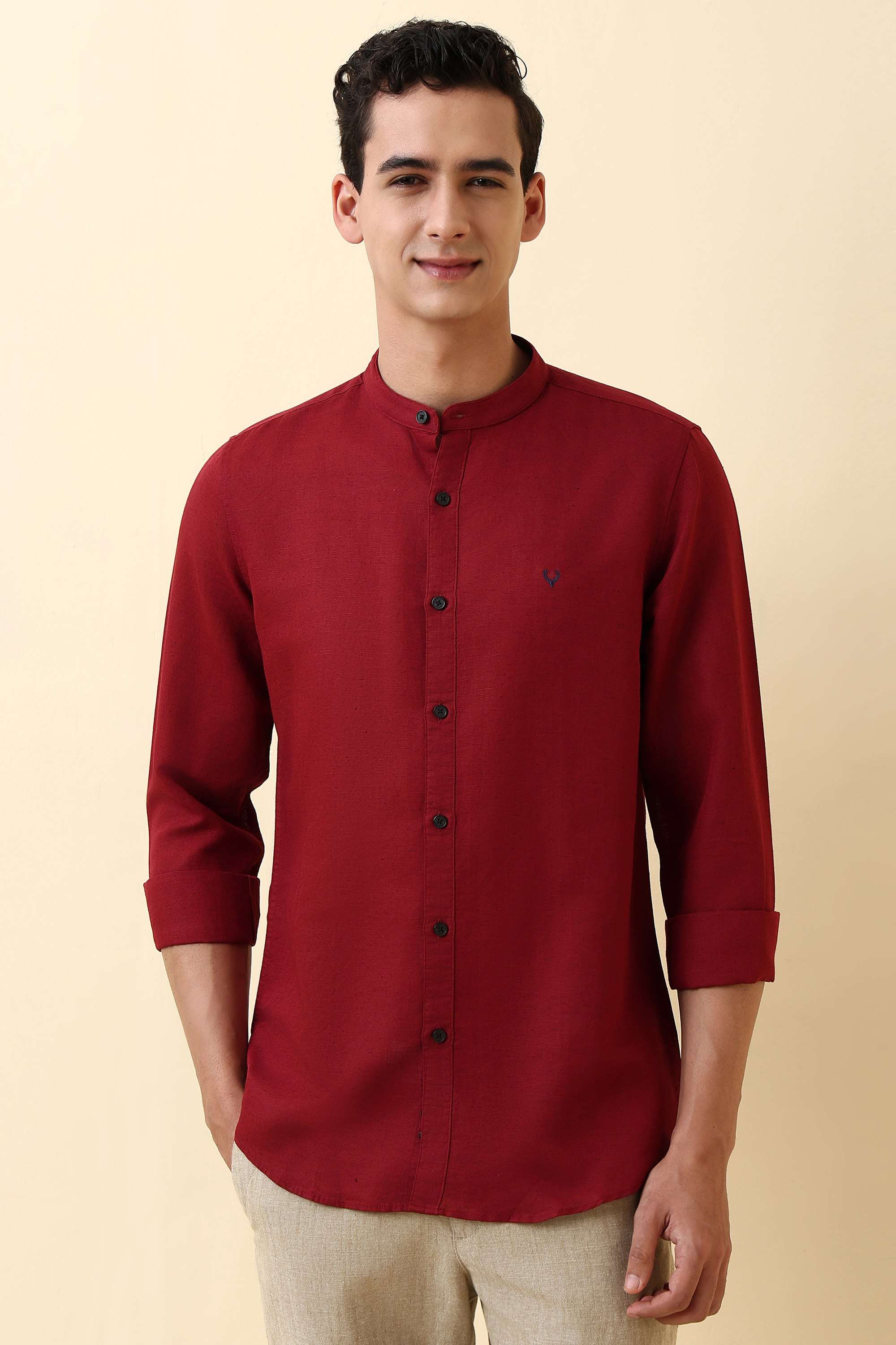 Solid-Blended-Fabric-Regular-Fit-Men-s-Formal-Shirt