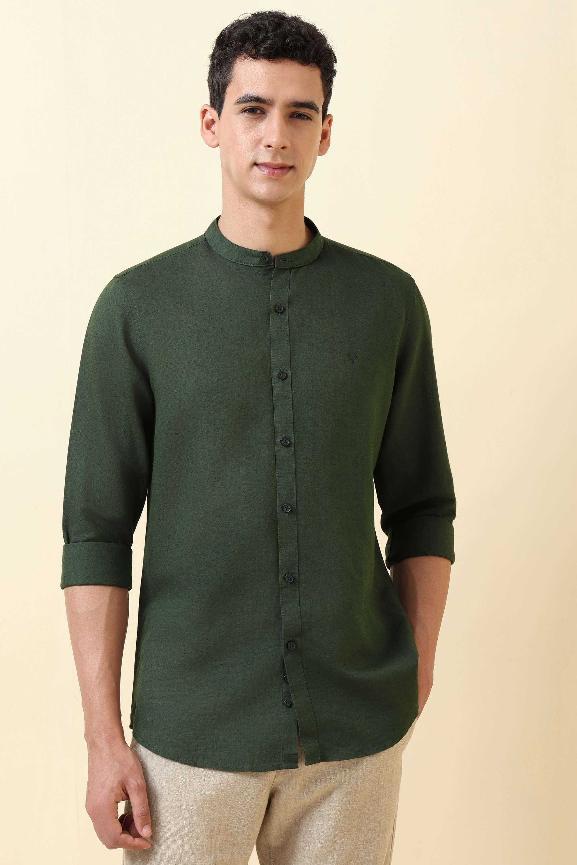 Solid-Blended-Fabric-Regular-Fit-Men-s-Formal-Shirt