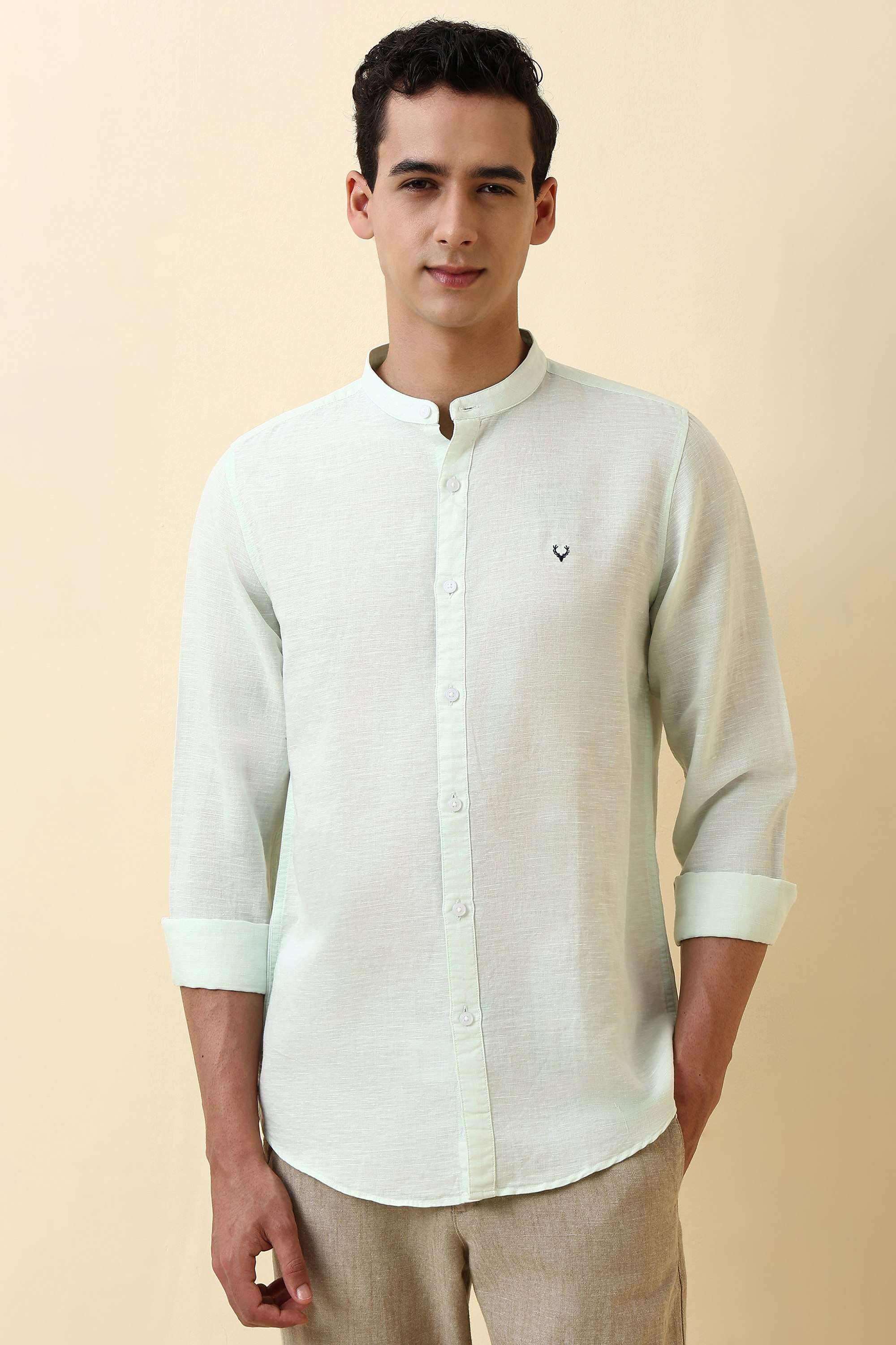 Solid-Blended-Fabric-Regular-Fit-Men-s-Formal-Shirt