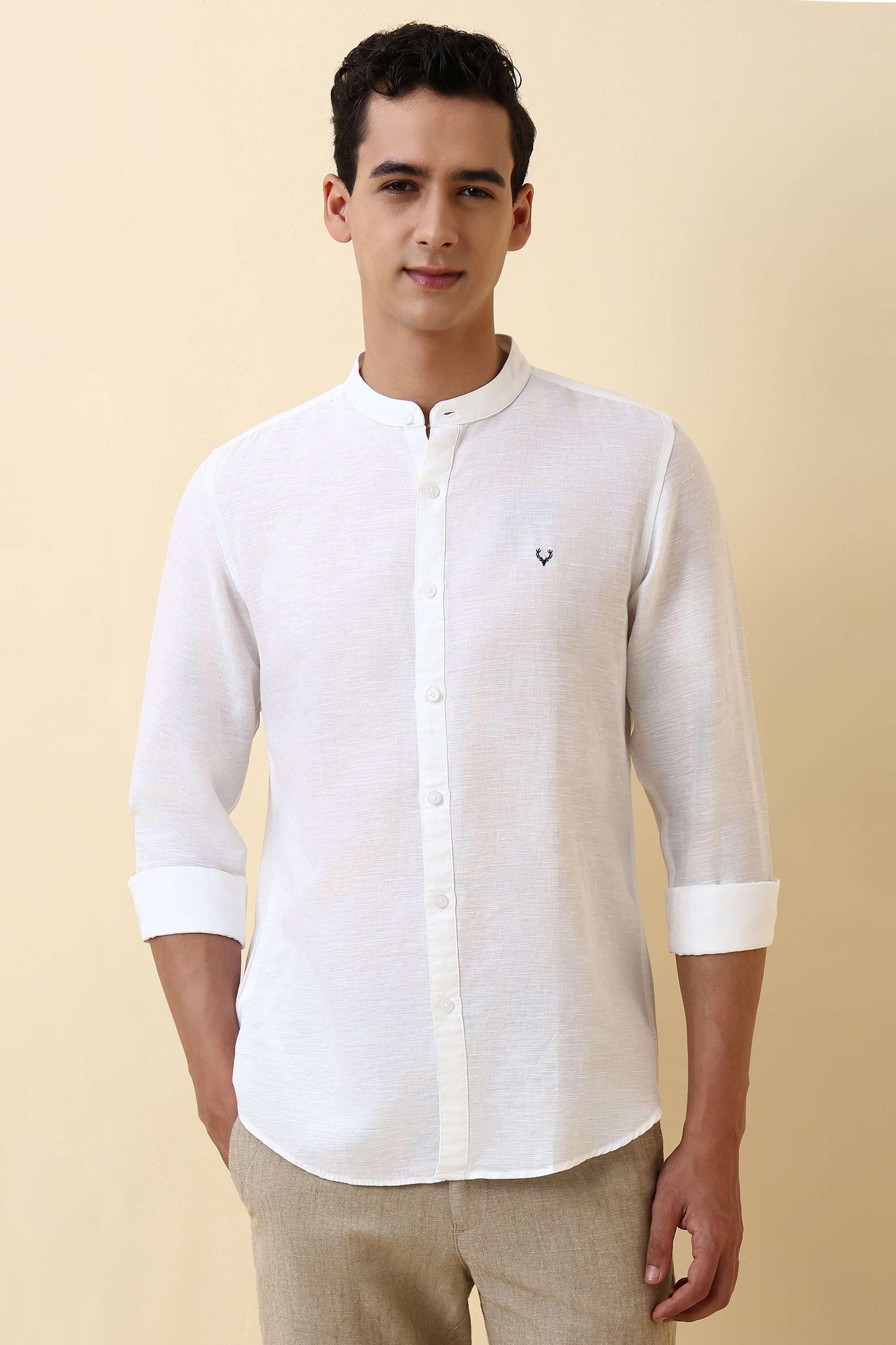 Solid-Blended-Fabric-Regular-Fit-Men-s-Formal-Shirt