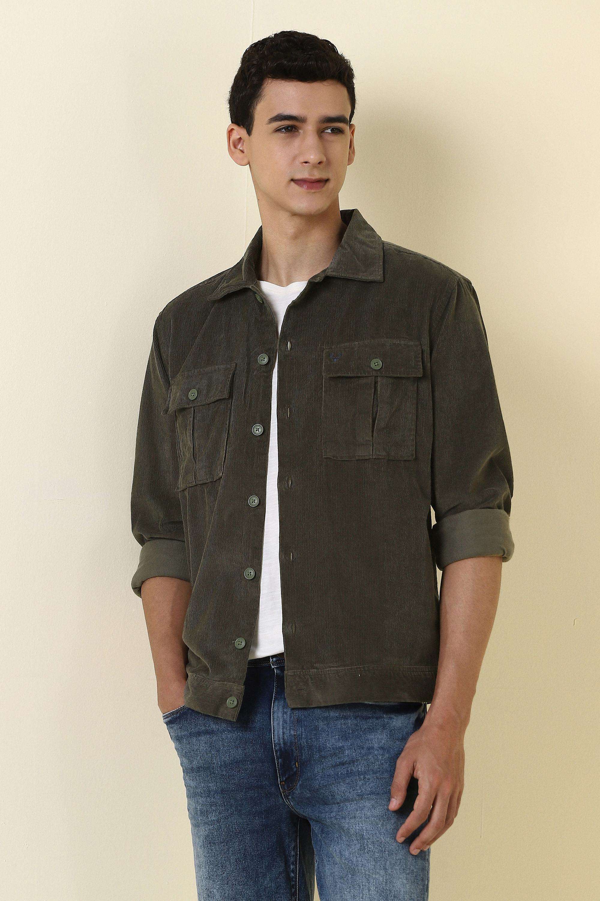 Solid-Cotton-Regular-Fit-Men-s-Shirt