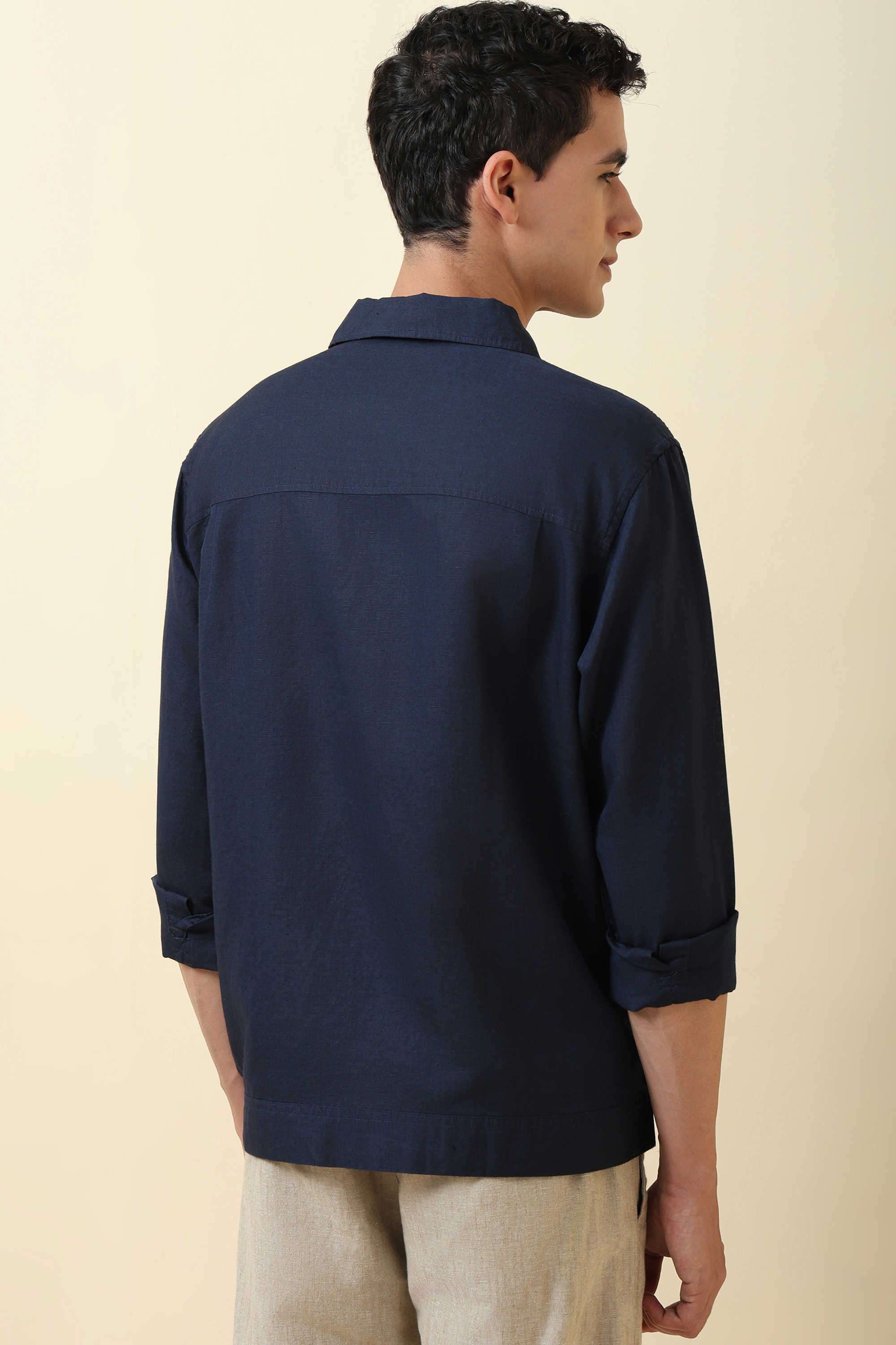 Solid-Blended-Fabric-Relaxed-Fit-Men-s-Formal-Shirt