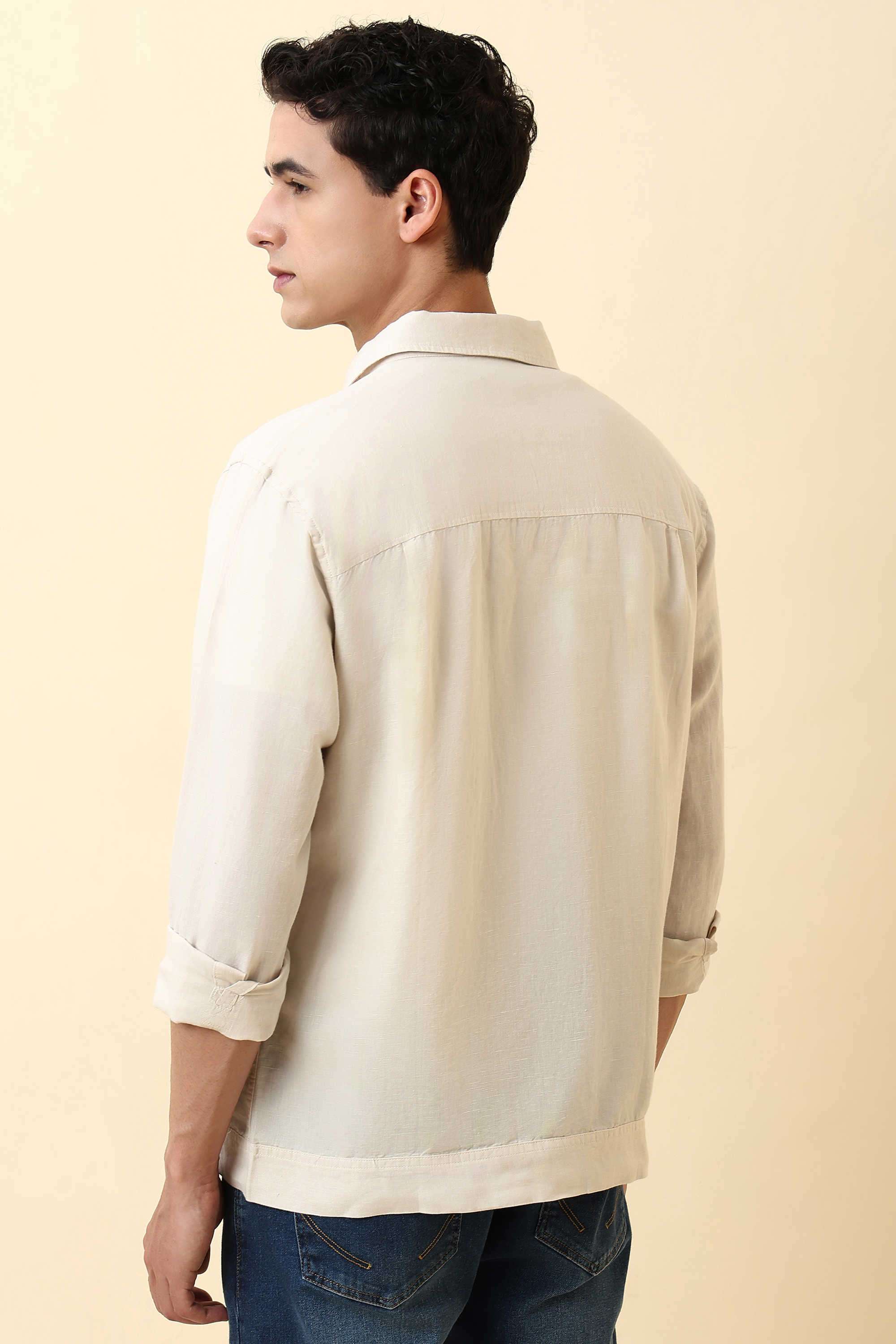 Solid-Blended-Fabric-Relaxed-Fit-Men-s-Formal-Shirt