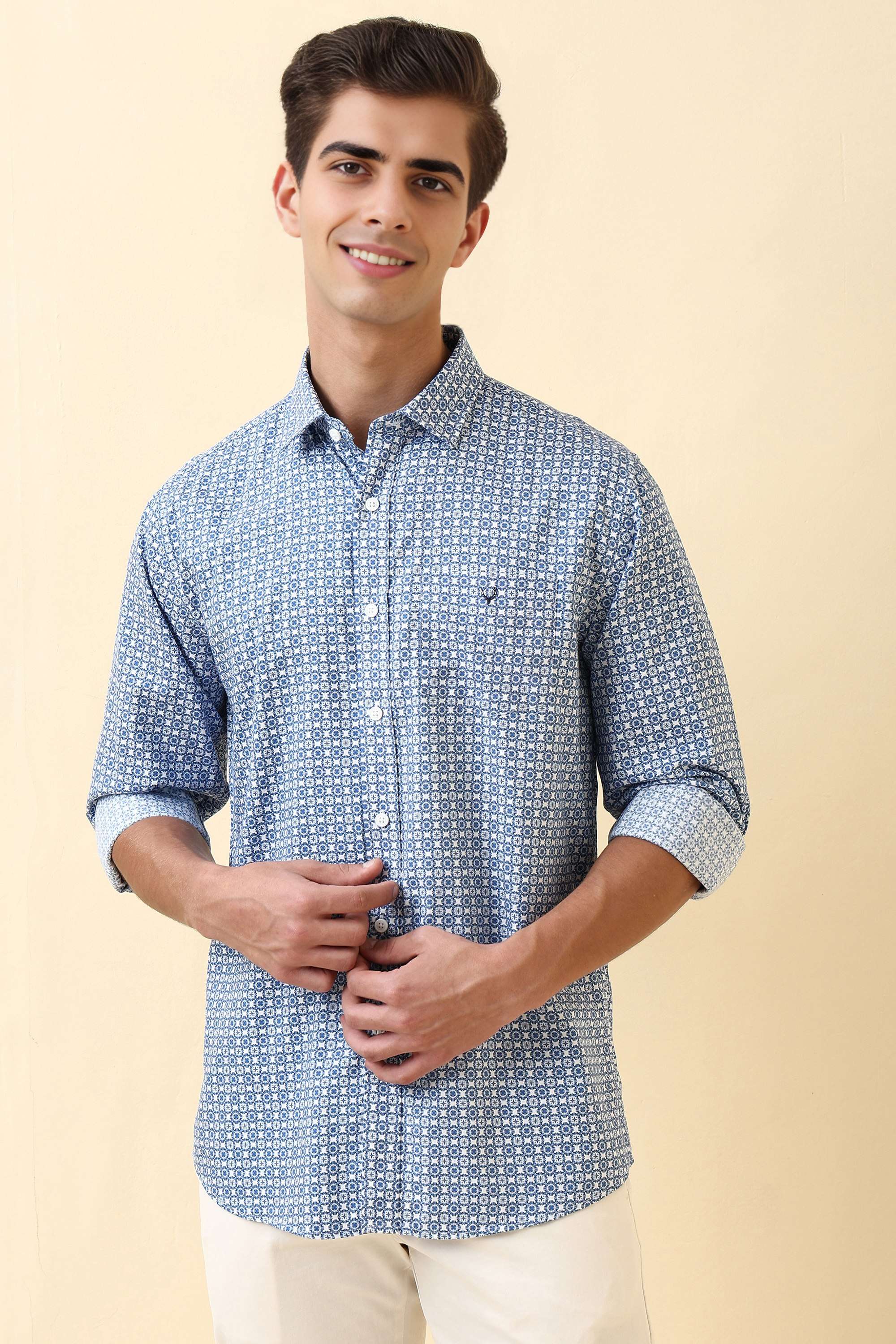 Printed-Cotton-Blend-Regular-Fit-Men-s-Formal-Shirt