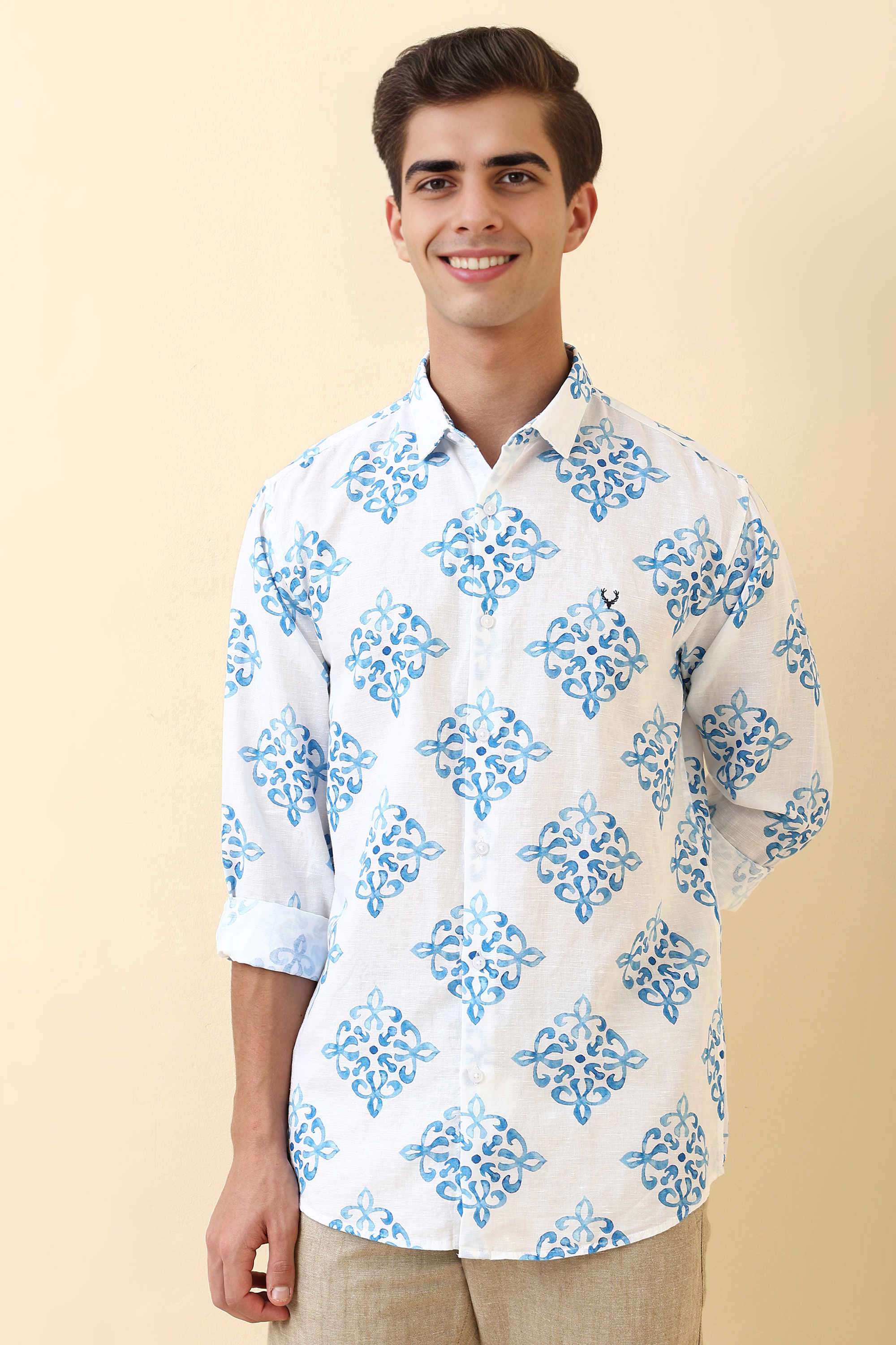 Printed-Cotton-Linen-Blend-Regular-Fit-Men-s-Formal-Shirt