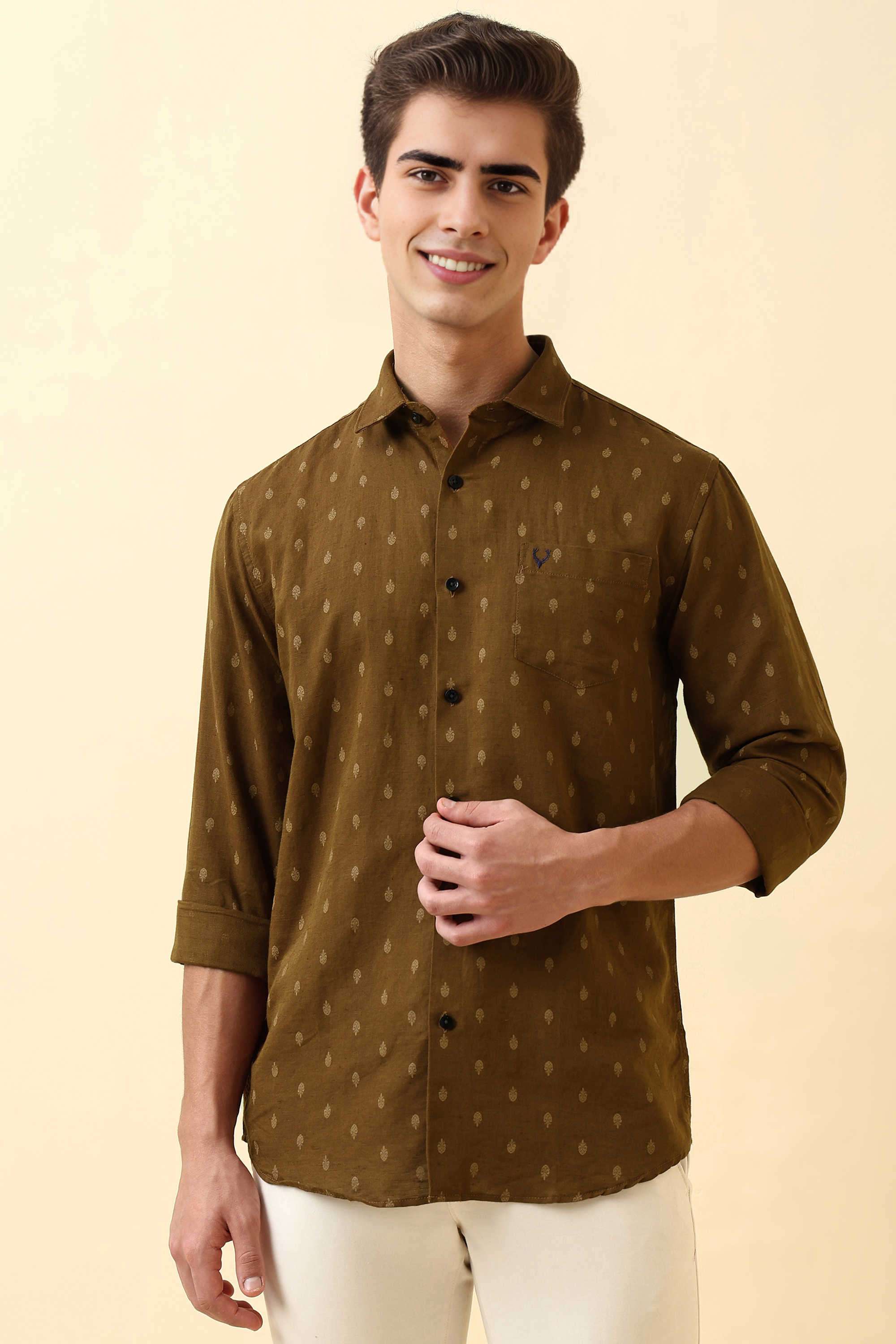 Printed-Cotton-Linen-Blend-Regular-Fit-Men-s-Formal-Shirt