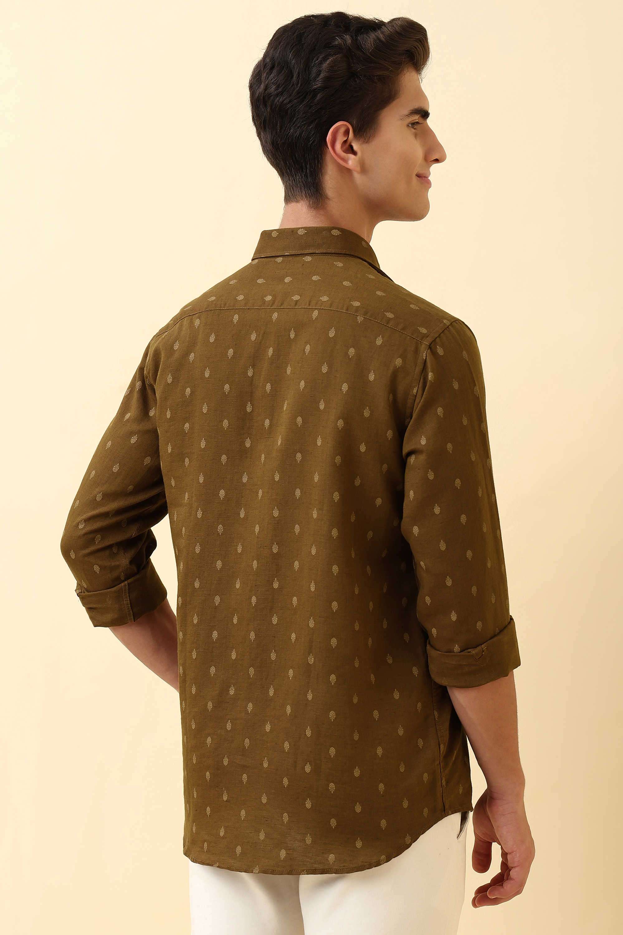 Printed-Cotton-Linen-Blend-Regular-Fit-Men-s-Formal-Shirt