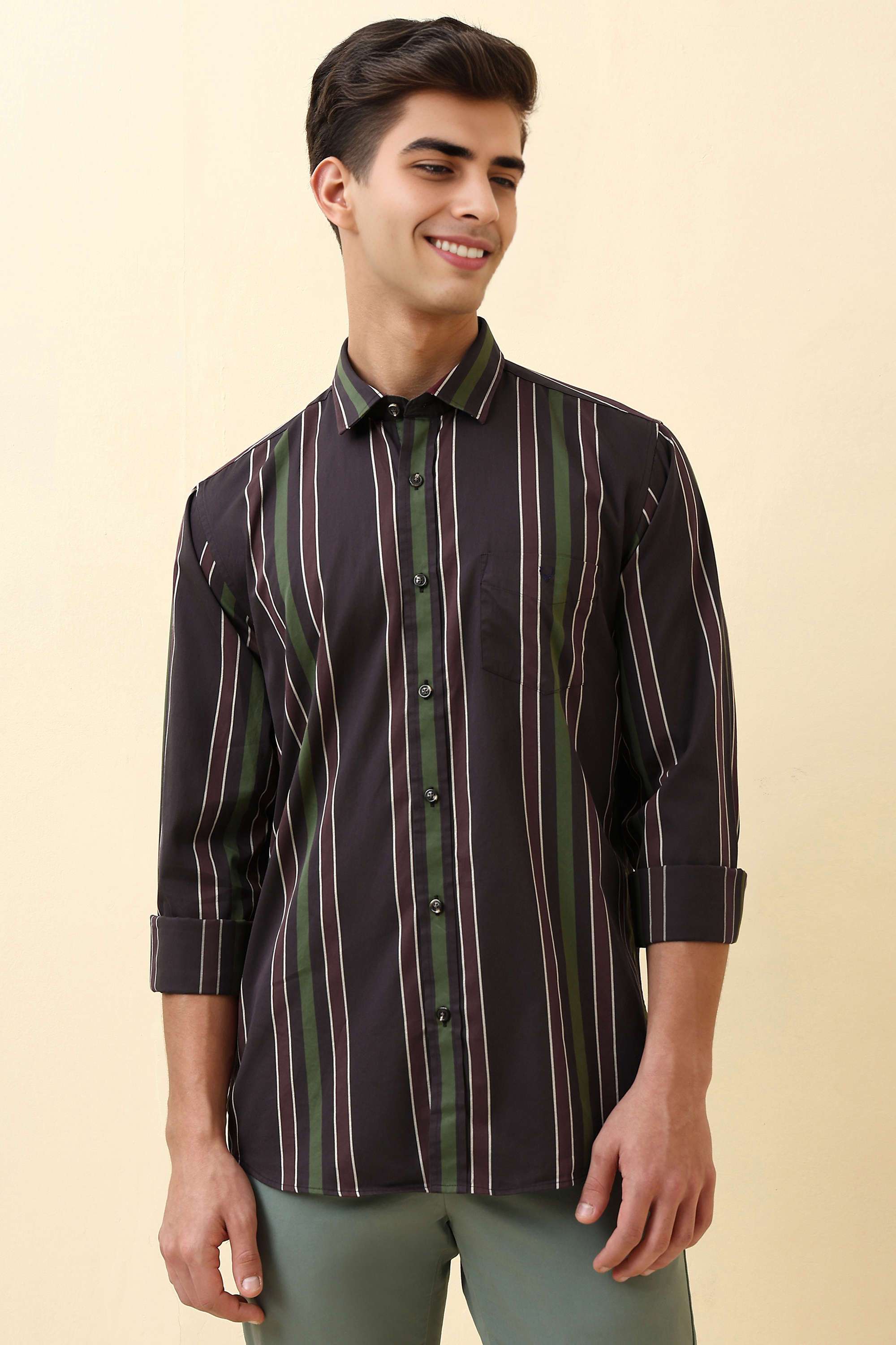 Stripes-Cotton-Regular-Fit-Men-Formal-Wear-Shirt