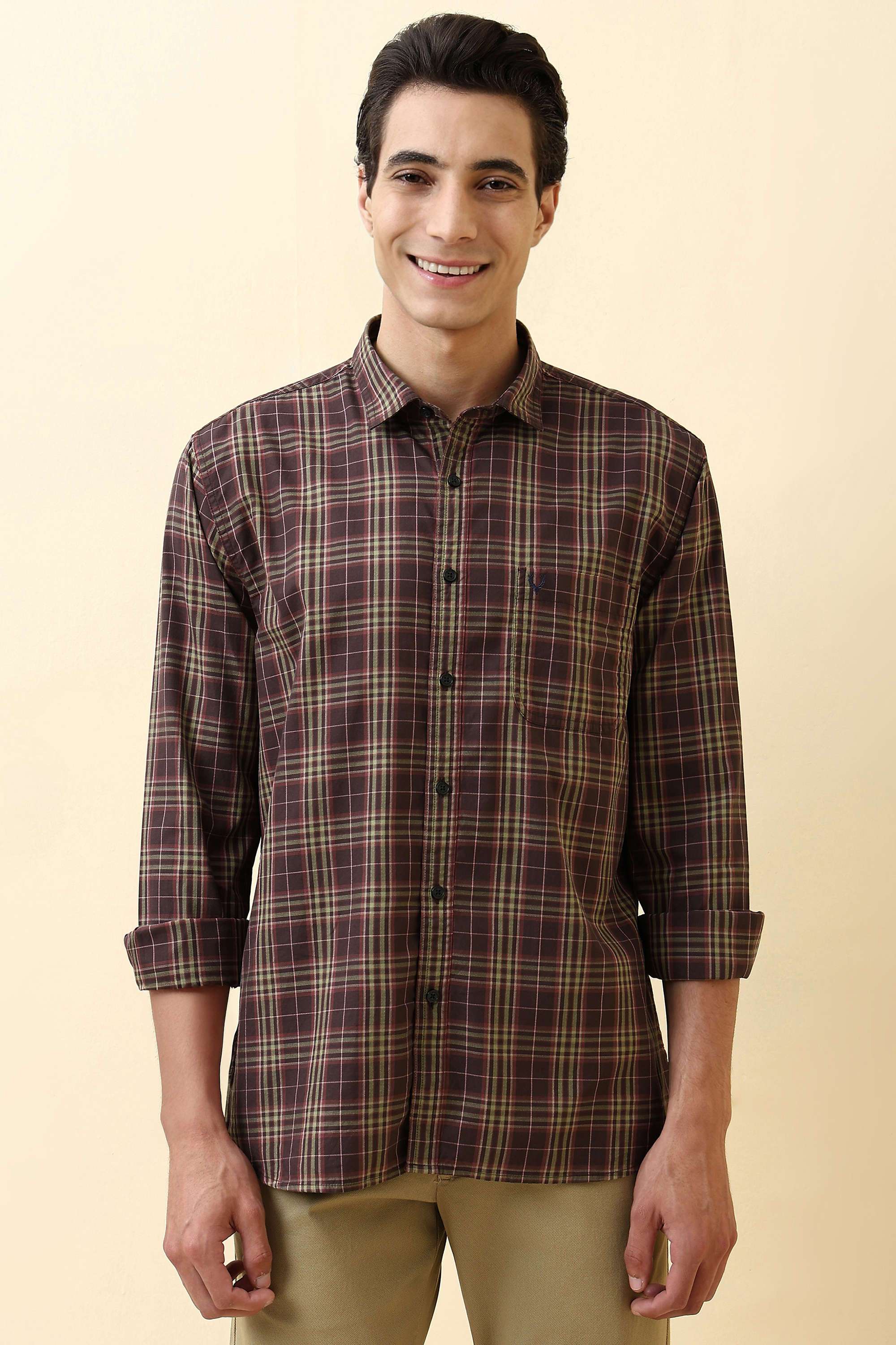 Checks-Cotton-Regular-Fit-Men-Formal-Wear-Shirt