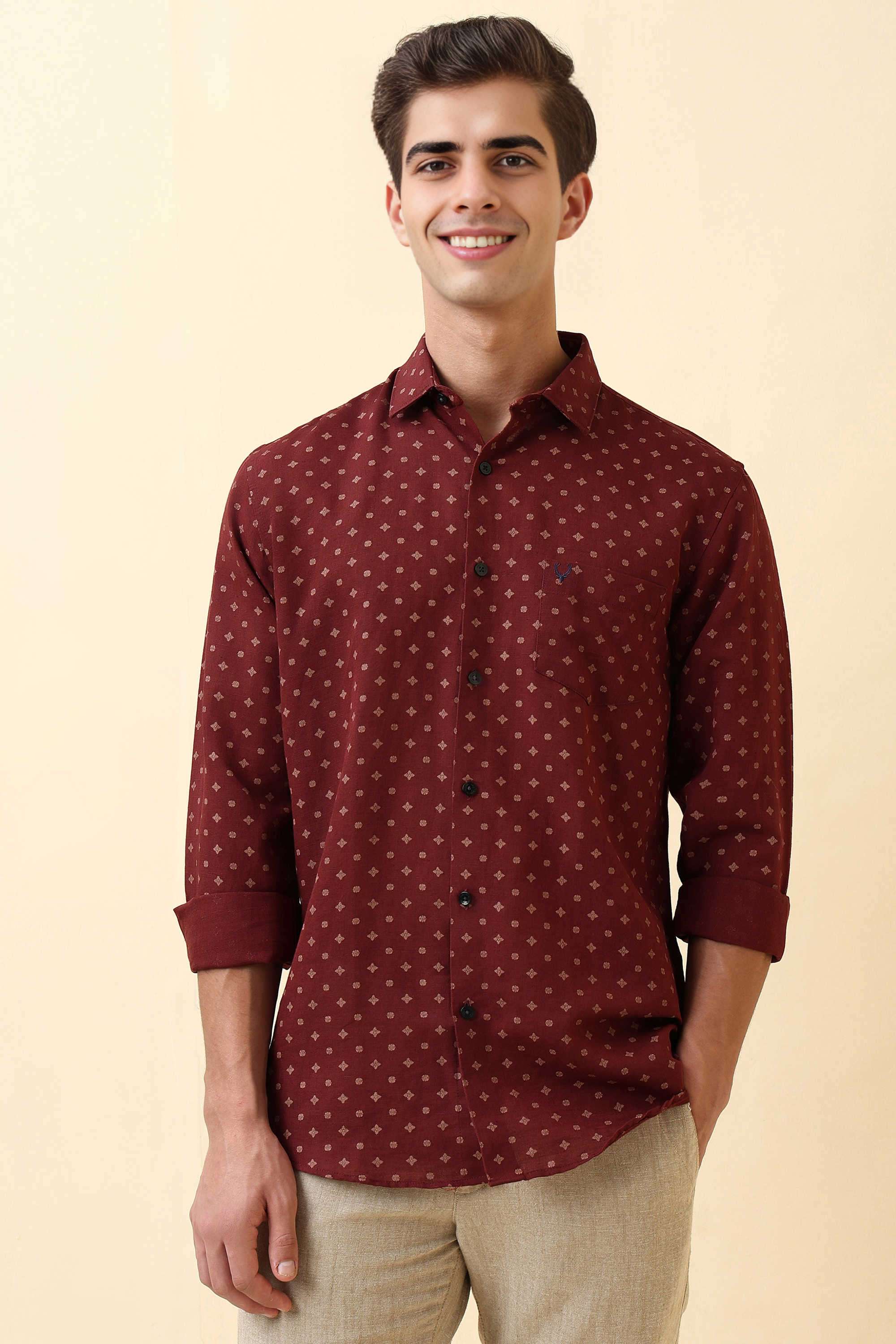 Printed-Cotton-Linen-Blend-Regular-Fit-Men-s-Formal-Shirt