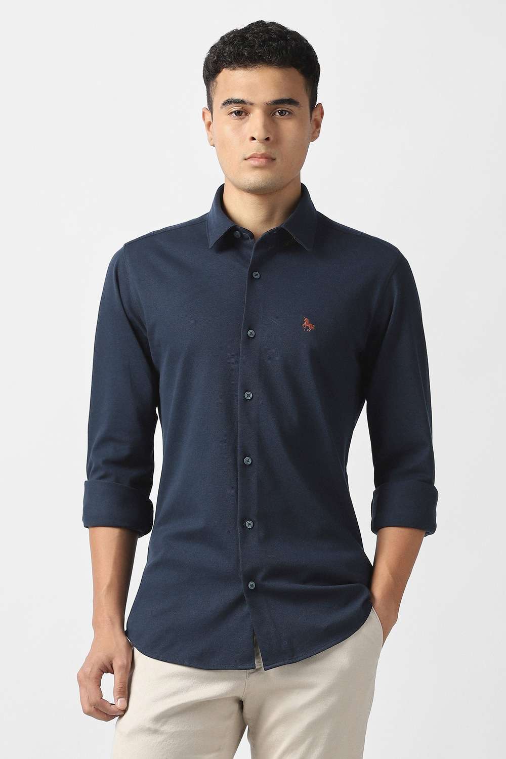 Solid-Cotton-Slim-Fit-Men-s-Casual-Shirt