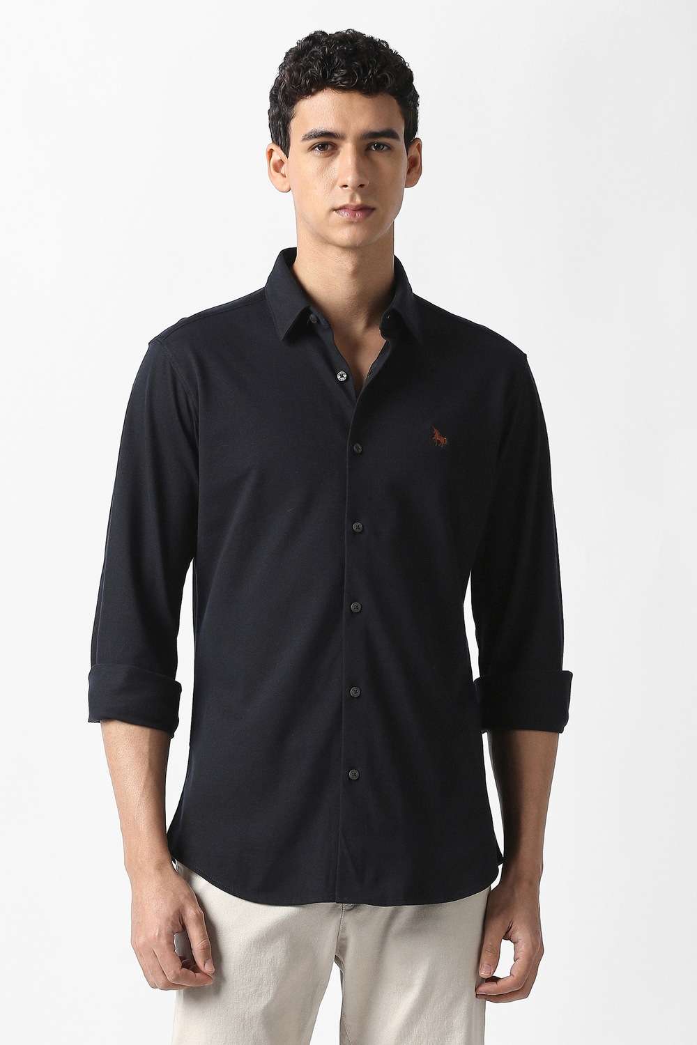 Solid-Cotton-Slim-Fit-Men-s-Casual-Shirt