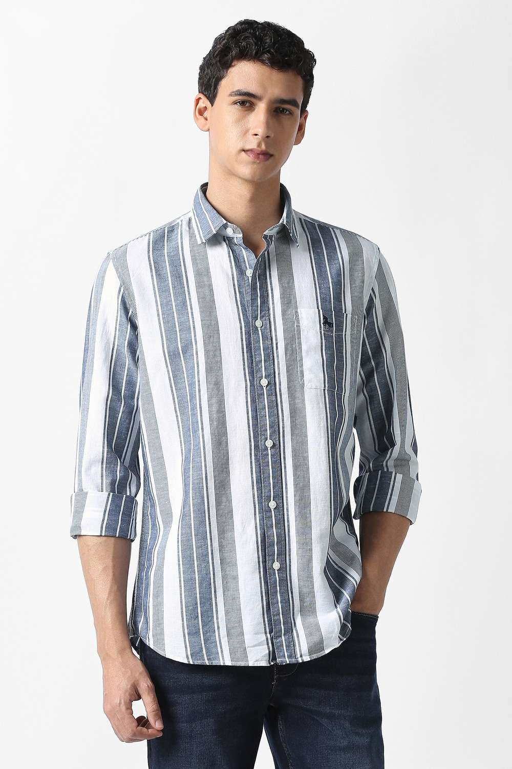 Stripes-Cotton-Blend-Slim-Fit-Men-s-Casual-Shirt