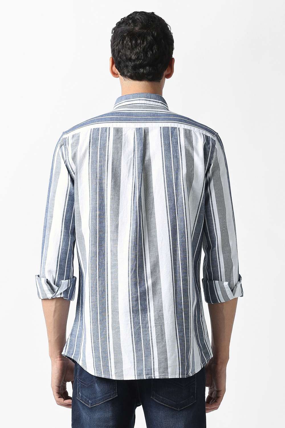 Stripes-Cotton-Blend-Slim-Fit-Men-s-Casual-Shirt