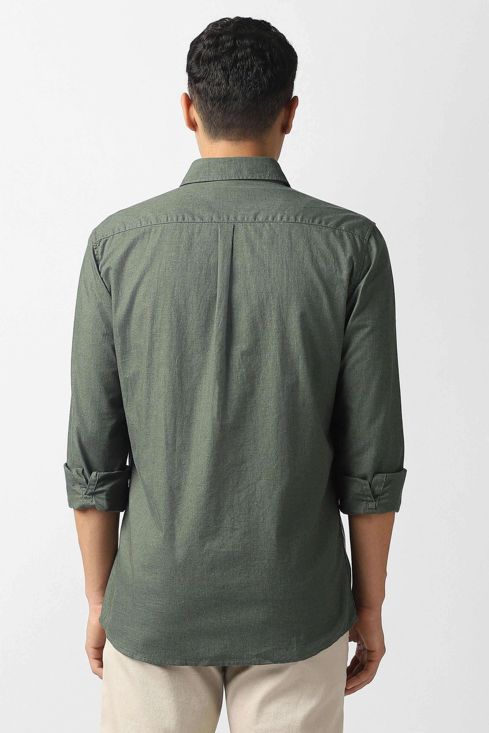 Solid-Cotton-Slim-Fit-Men-s-Casual-Shirt