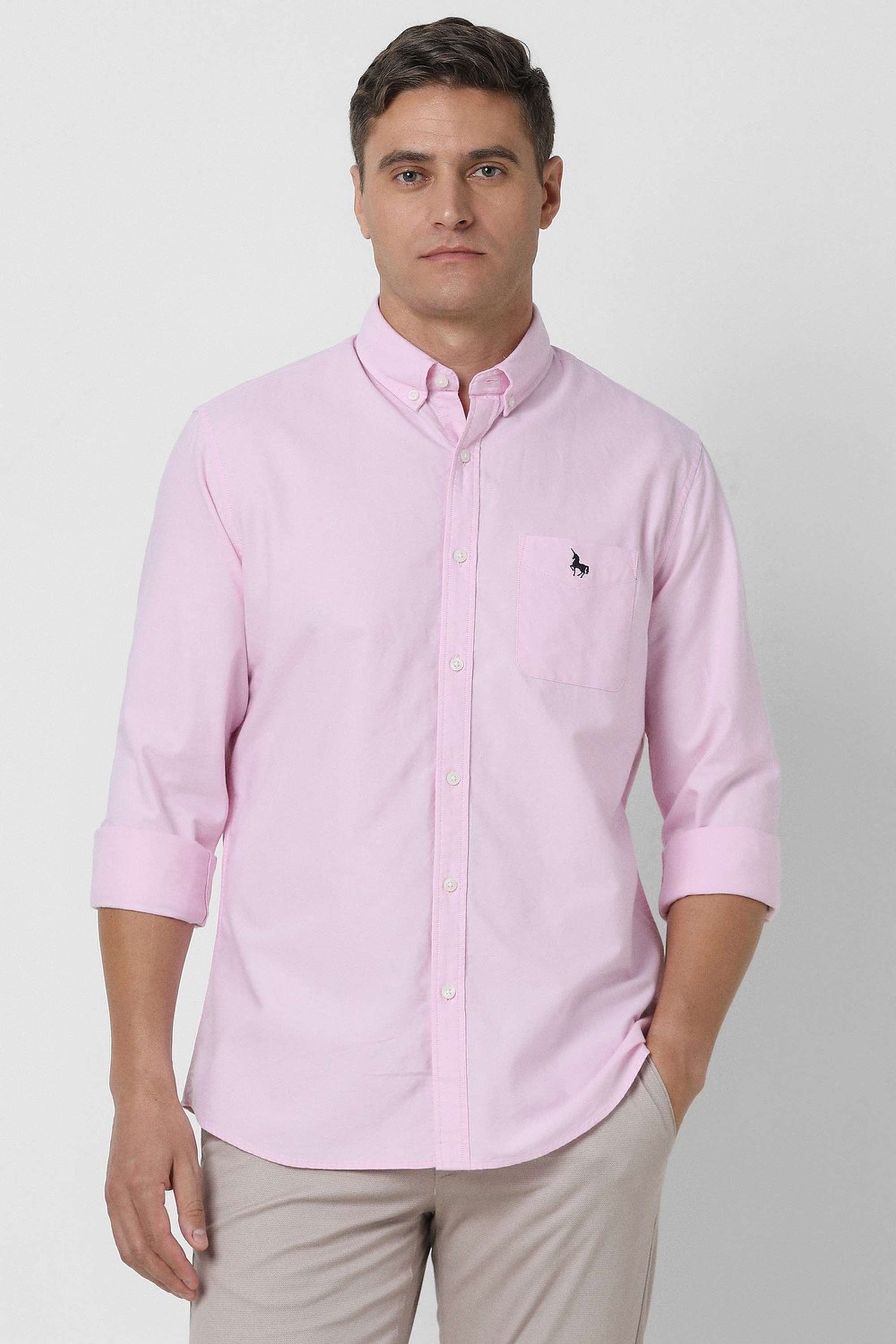 Solid-Cotton-Slim-Fit-Men-s-Casual-Shirt