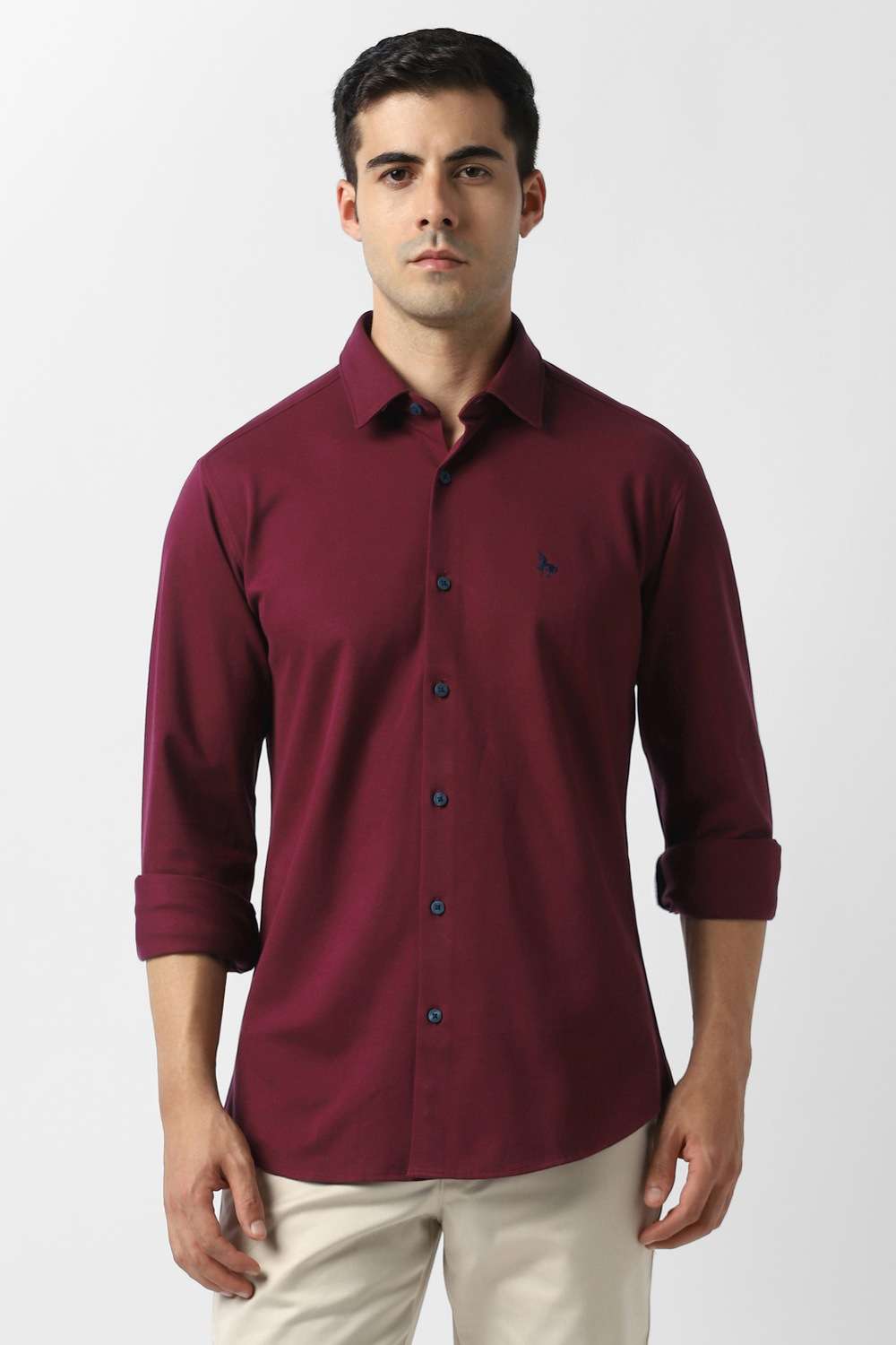 Solid-Cotton-Slim-Fit-Men-s-Casual-Shirt