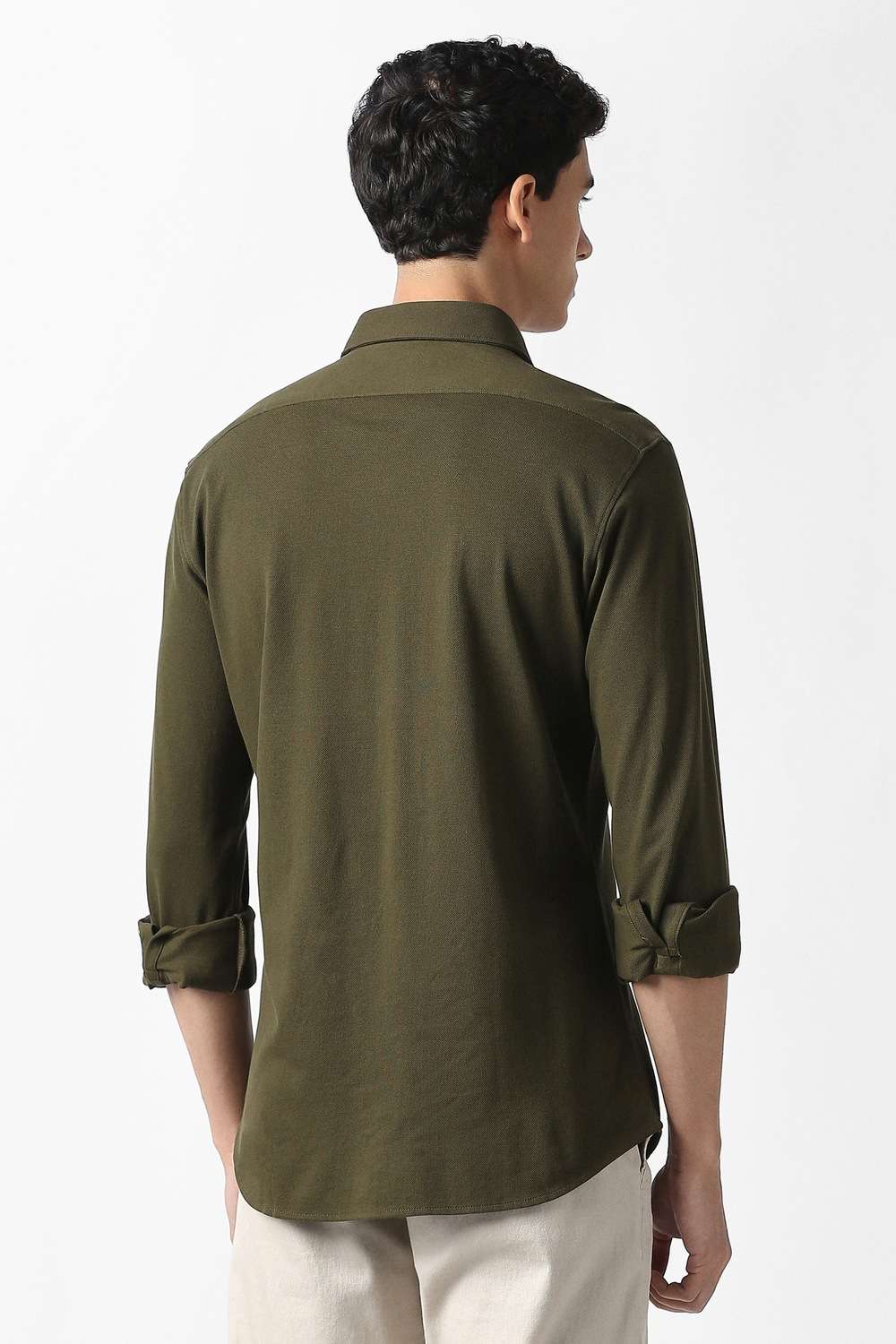 Solid-Cotton-Slim-Fit-Men-s-Casual-Shirt