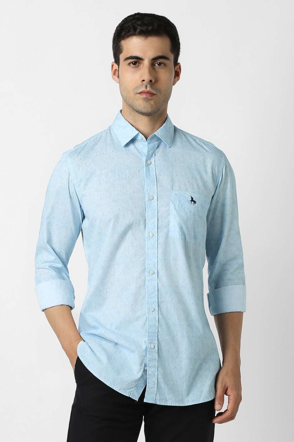 Solid-Cotton-Slim-Fit-Men-s-Casual-Shirt