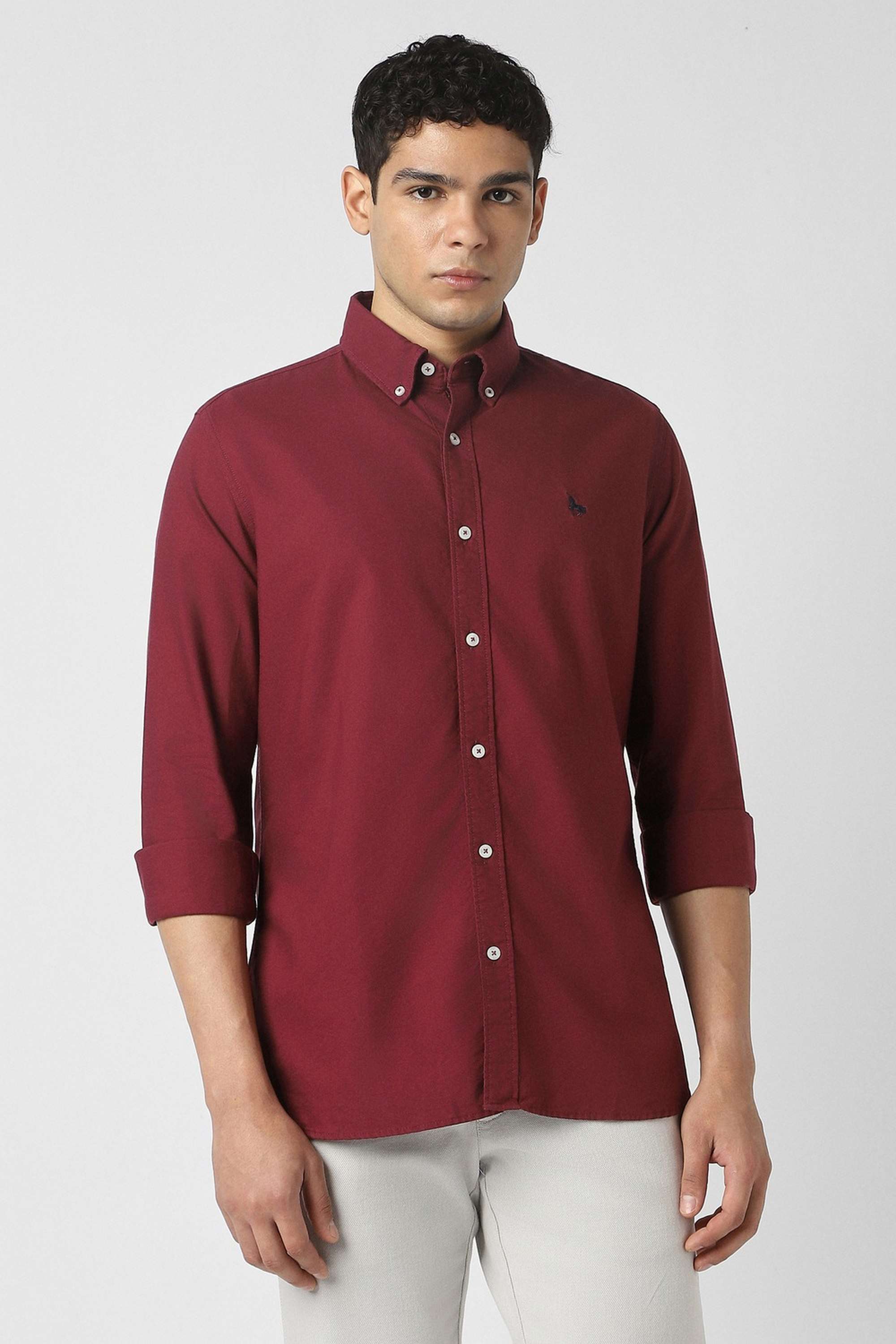 Solid-Cotton-Slim-Fit-Men-s-Casual-Shirt