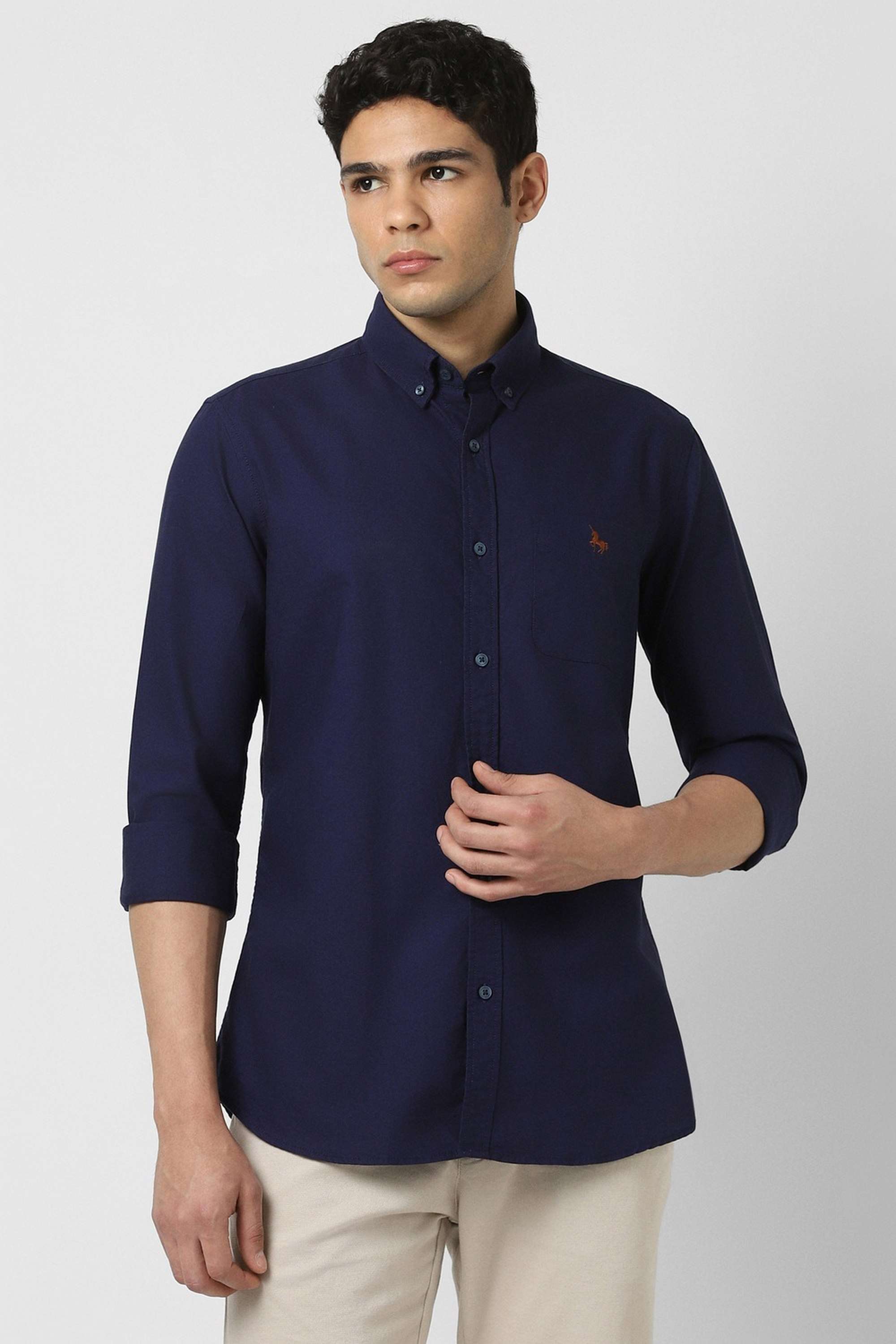 Solid-Cotton-Slim-Fit-Men-s-Casual-Shirt