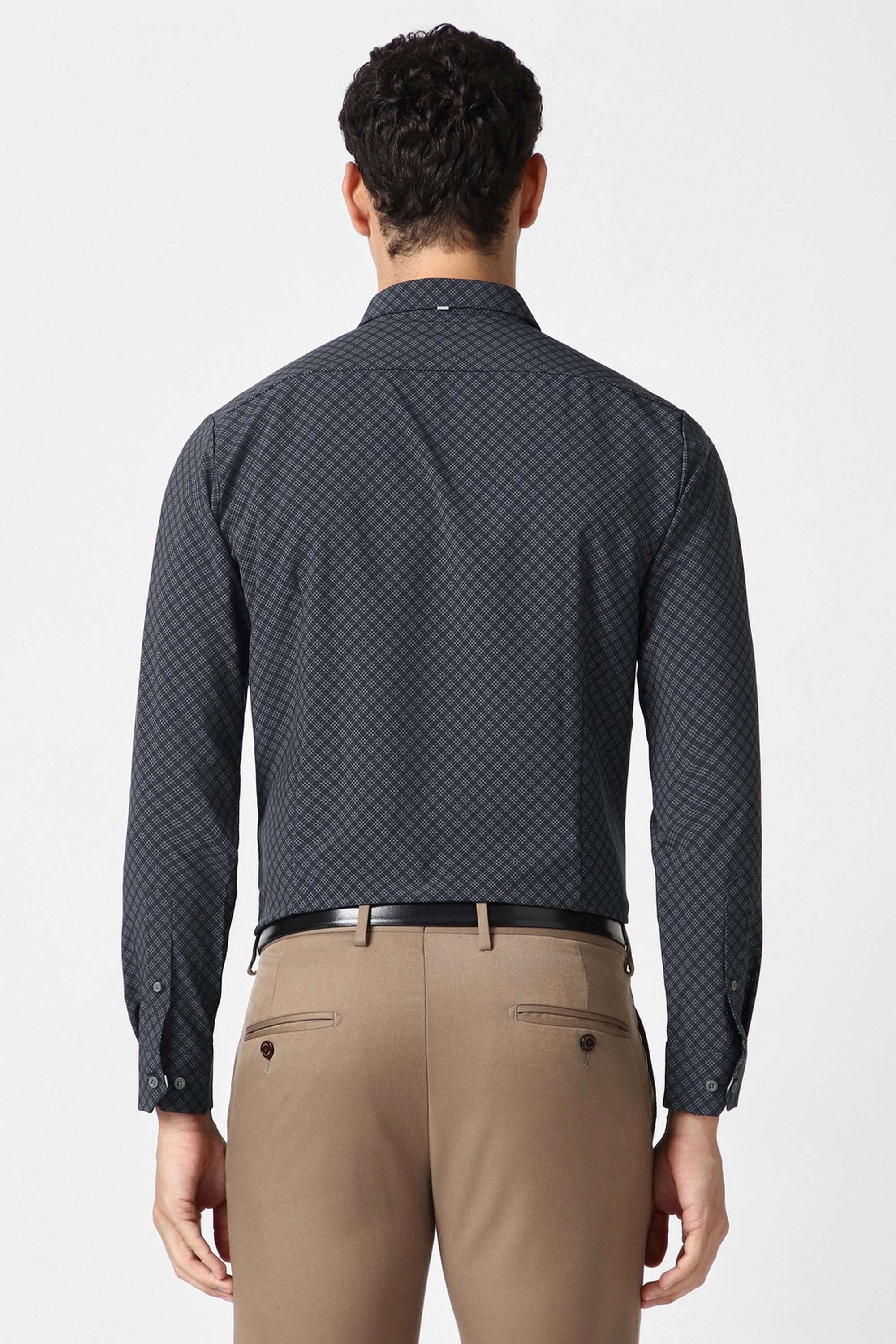Printed-Collared-Blended-Fabric-Men-Formal-Wear-Shirt