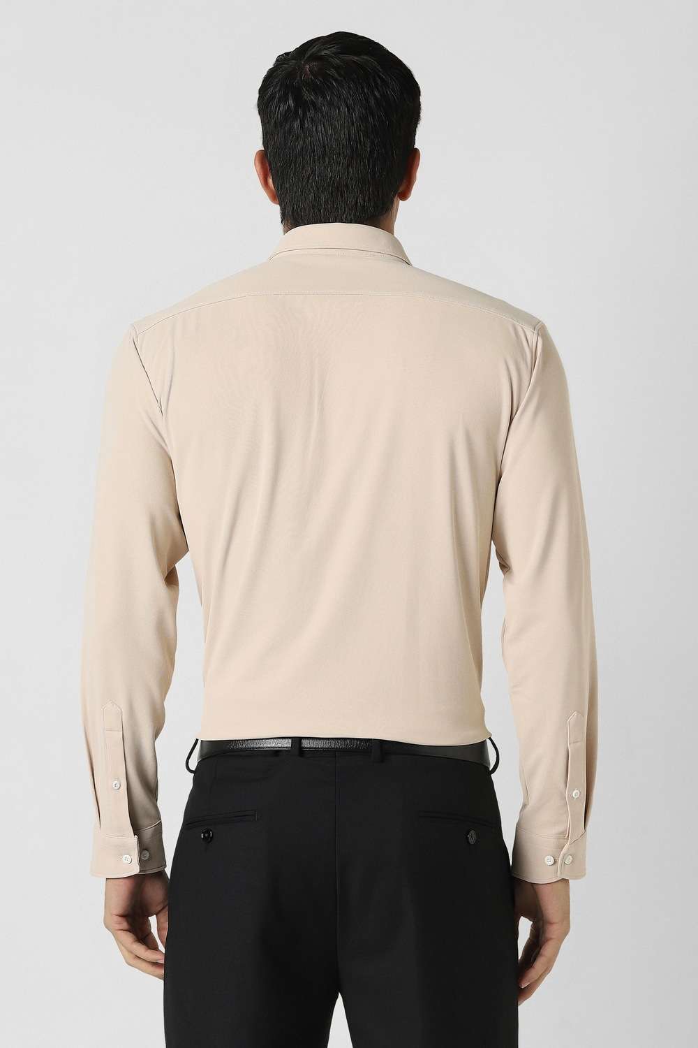 Solid-Polyester-Slim-Fit-Men-Formal-Wear-Shirt