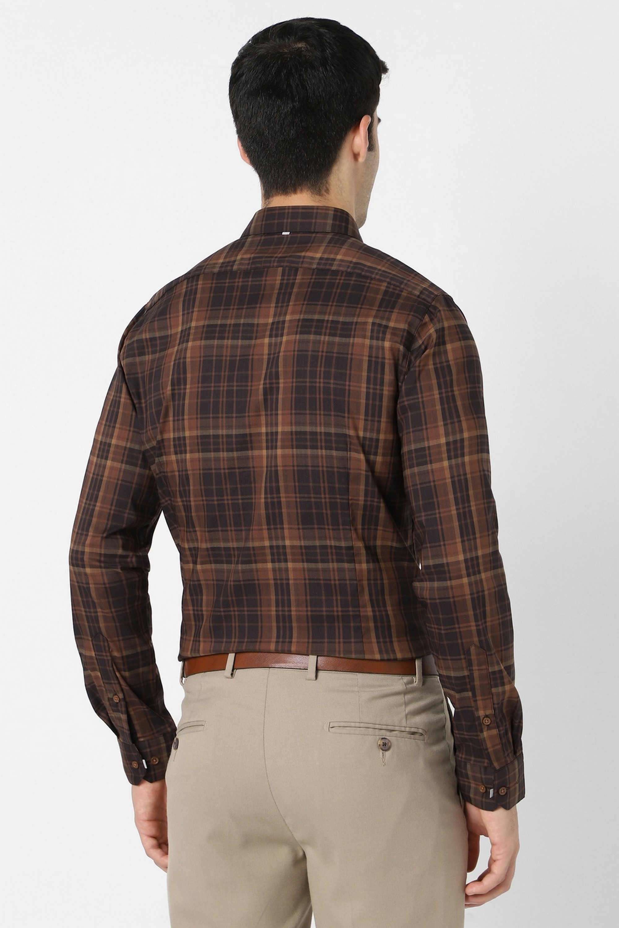 Checks-Blended-Fabric-Slim-Fit-Men-s-Formal-Shirt