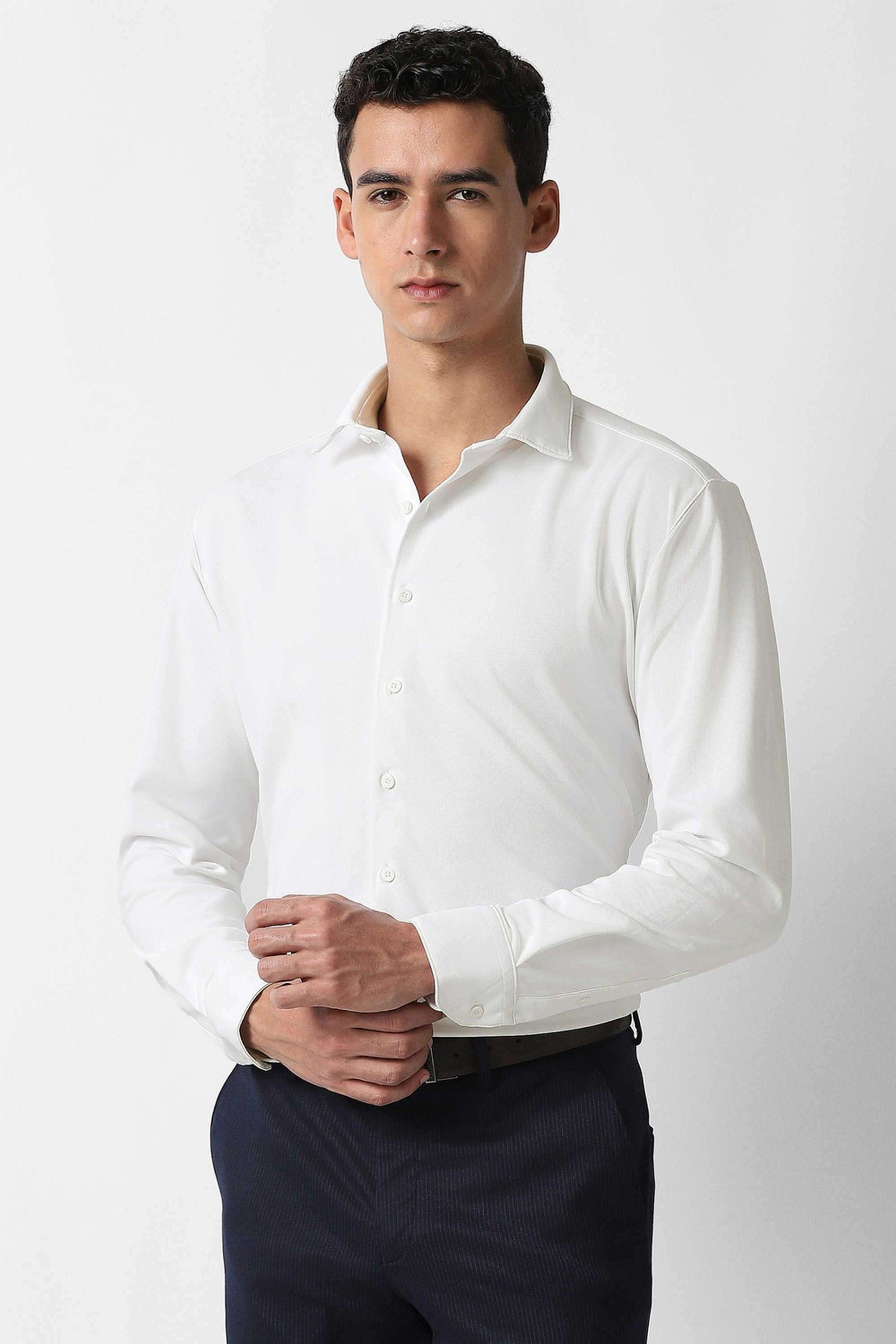 Solid-Polyester-Slim-Fit-Men-Formal-Shirt