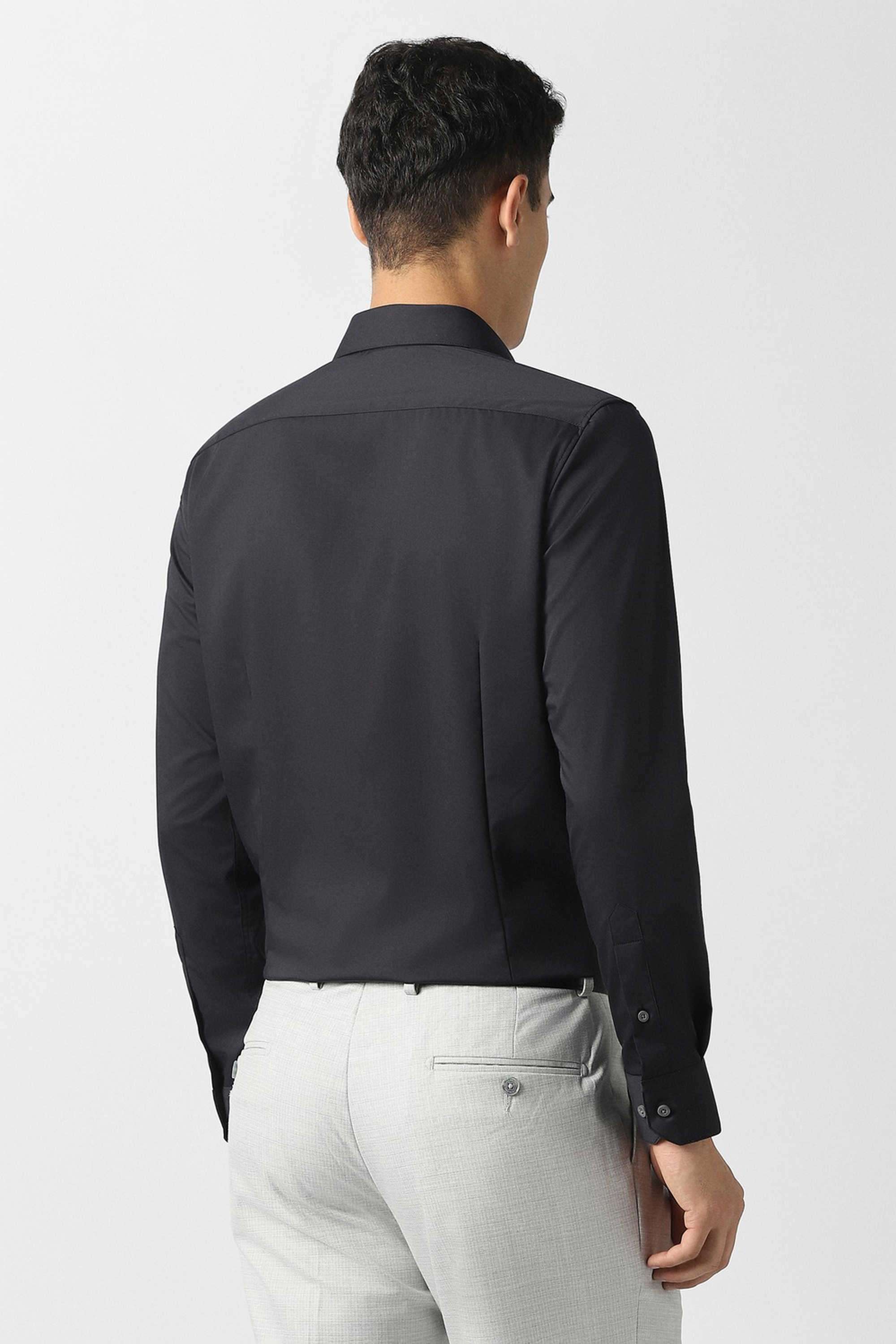 Solid-Collared-Blended-Fabric-Men-Formal-Wear-Shirt