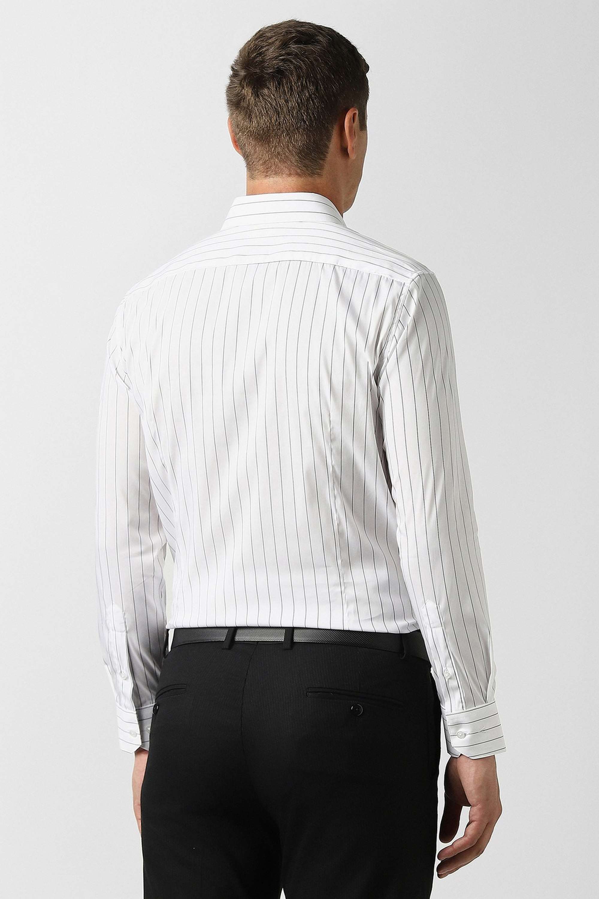 Stripes-Blended-Fabric-Slim-Fit-Men-Formal-Wear-Shirt