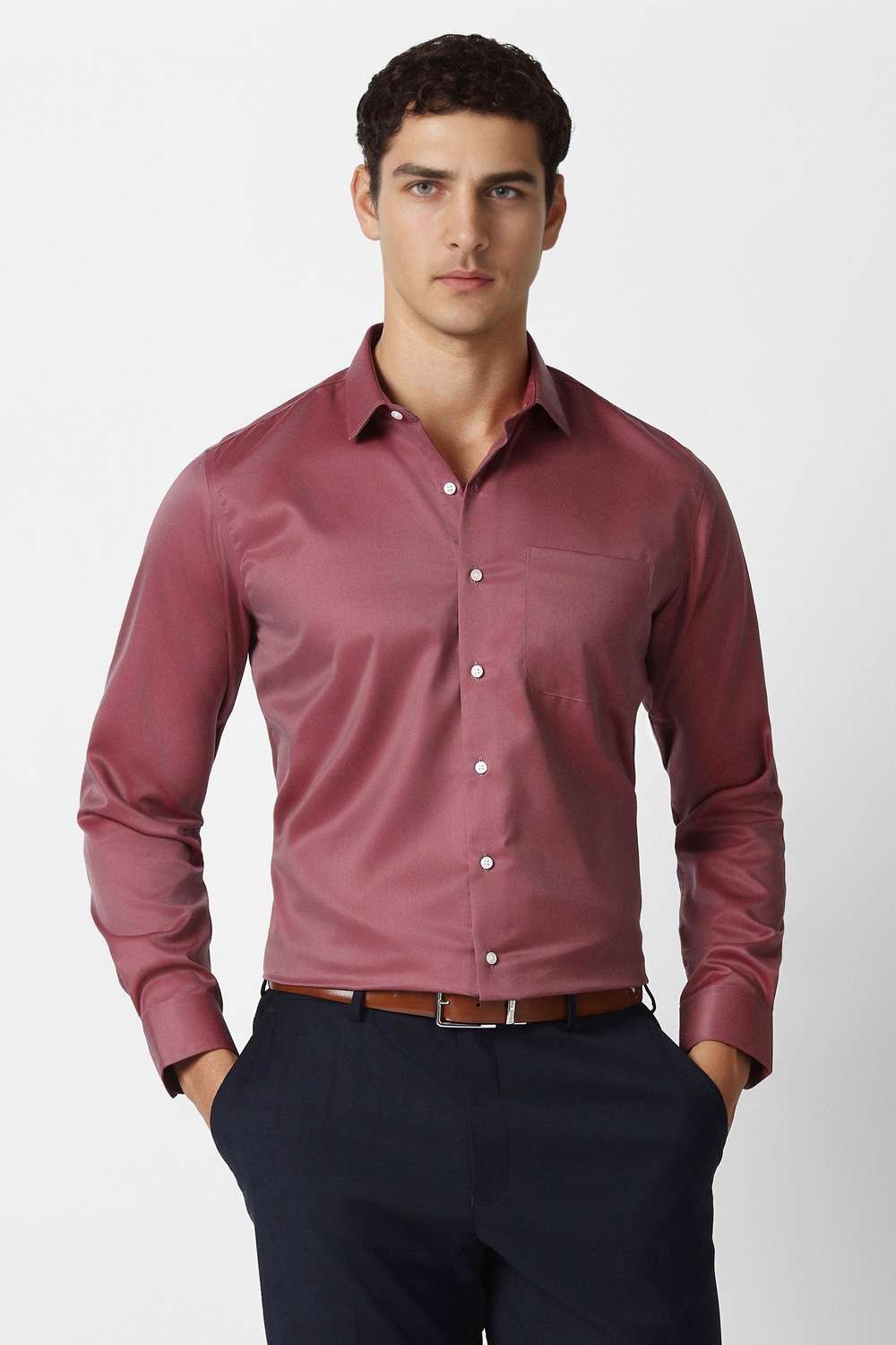 Solid-Cotton-Slim-Fit-Men-s-Shirt
