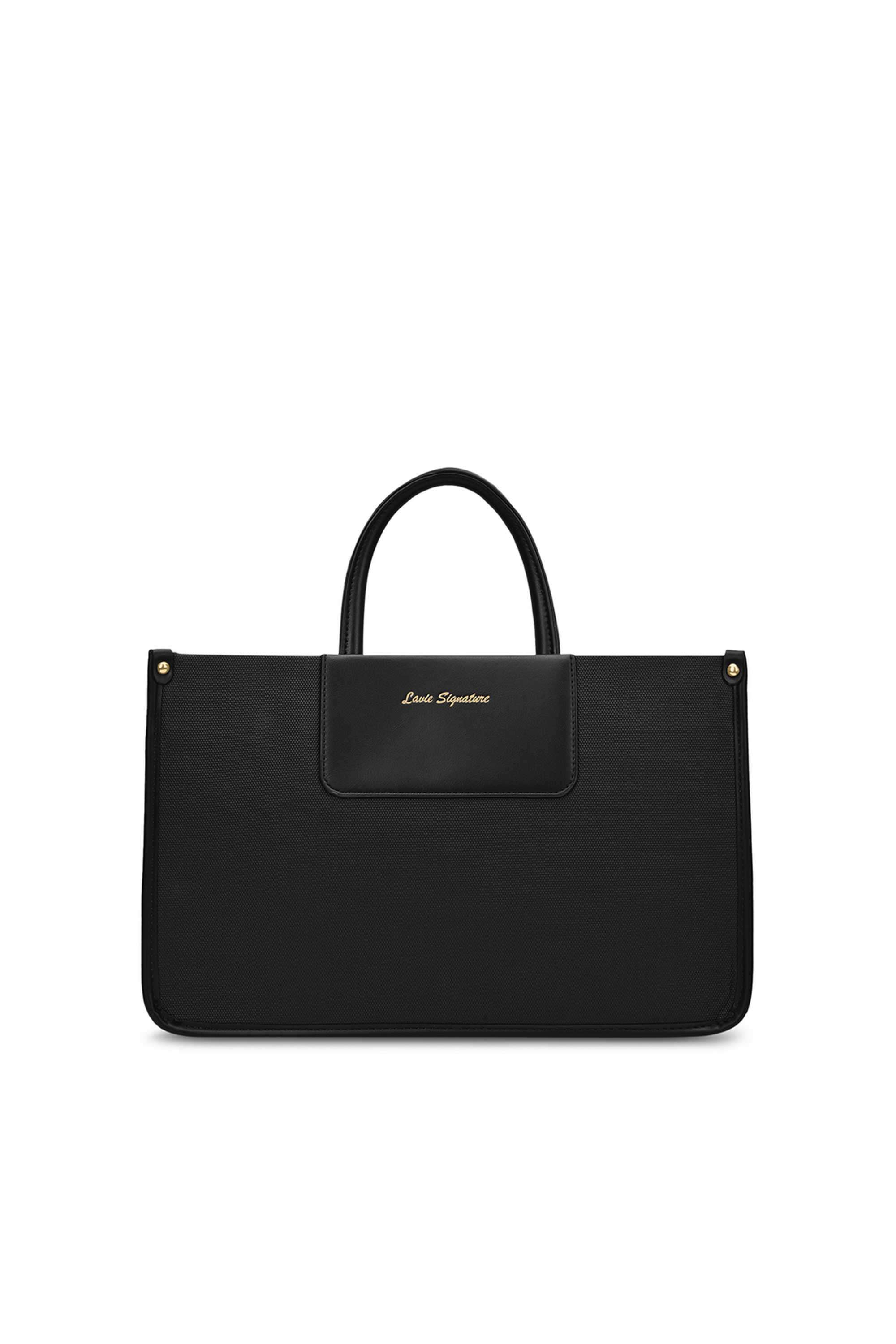 Buy Lavie Black Zipper Synthetic Women Casual Wear Tote Bag