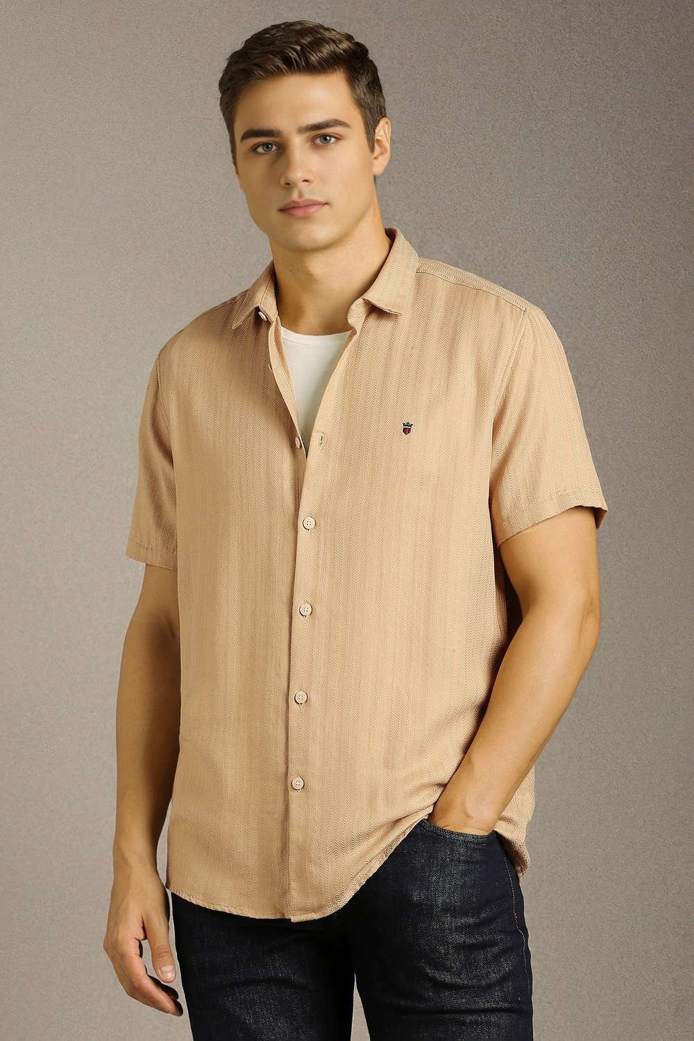 Textured-Cotton-Slim-Fit-Men-s-Casual-Shirt