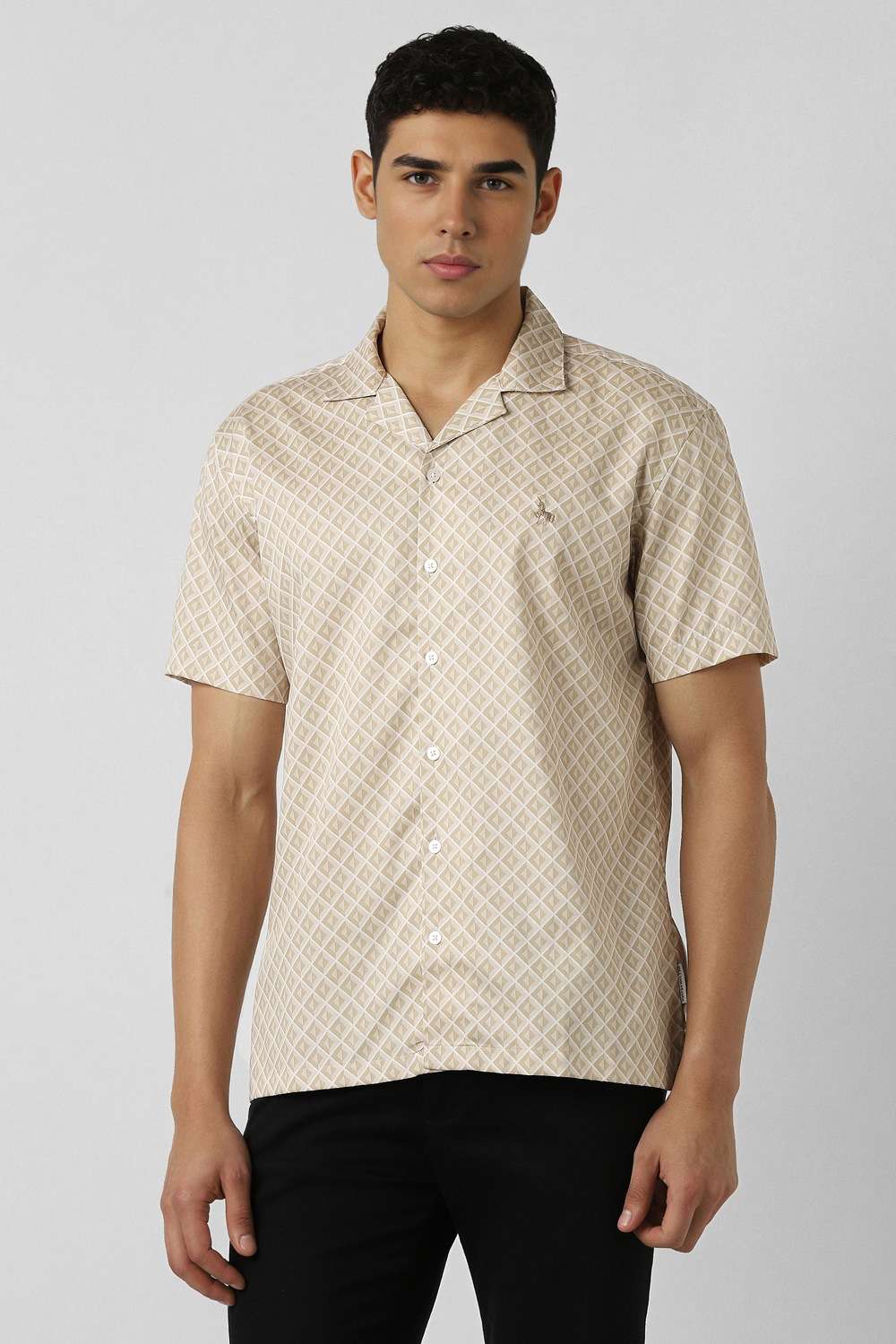 Geometric-Print-Cotton-Relaxed-fit-Men-s-Casual-Shirt