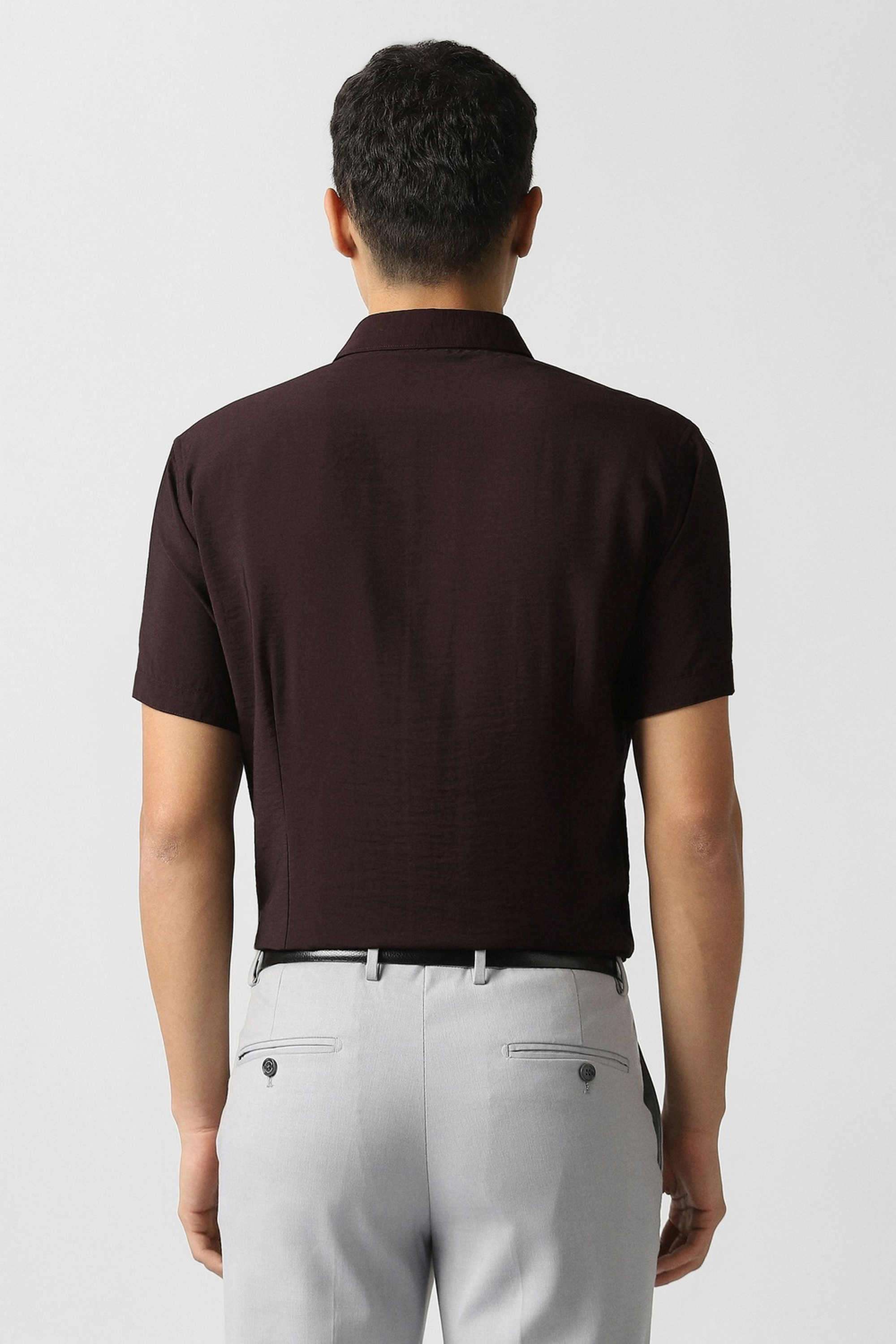 Solid-Blended-Fabric-Slim-Fit-Men-s-Casual-Shirt