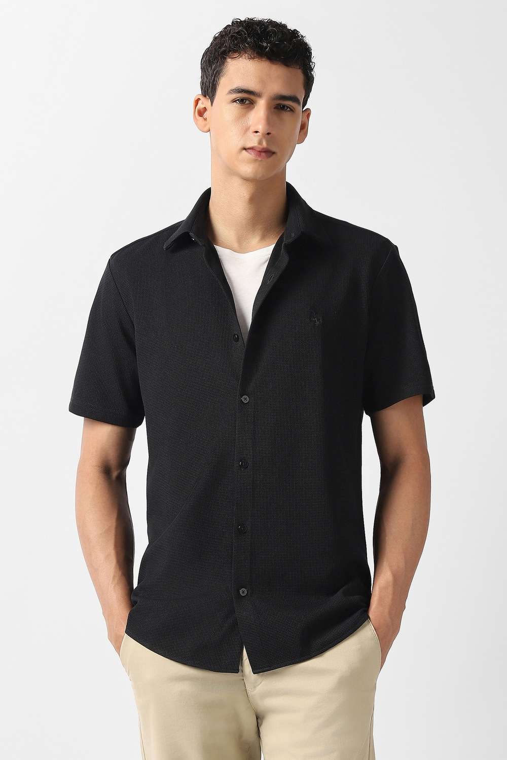 Solid-Cotton-Slim-Fit-Men-s-Casual-Shirt