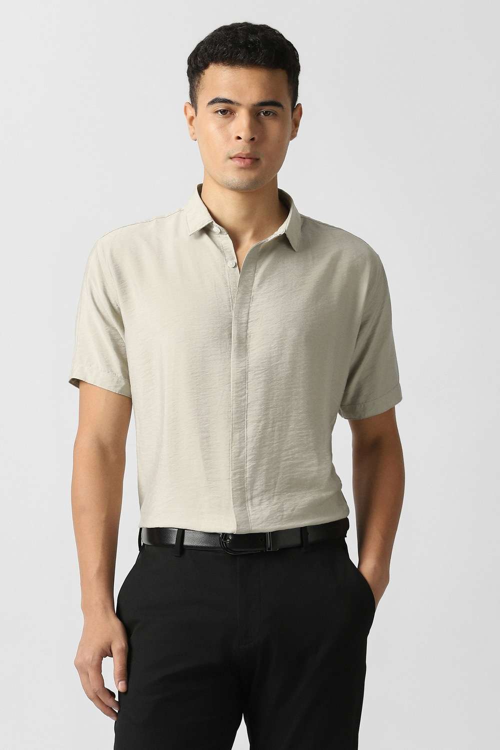Solid-Rayon-Slim-Fit-Men-s-Casual-Shirt