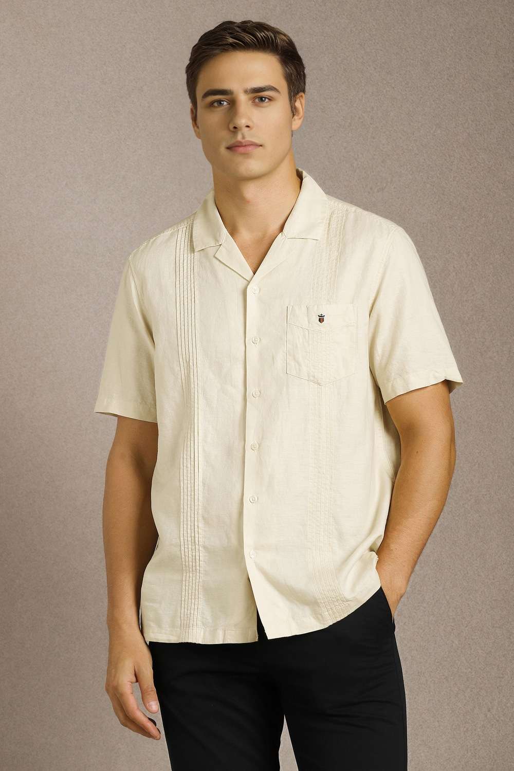 Solid-Cotton-Linen-Blend-Slim-Fit-Men-s-Casual-Shirt